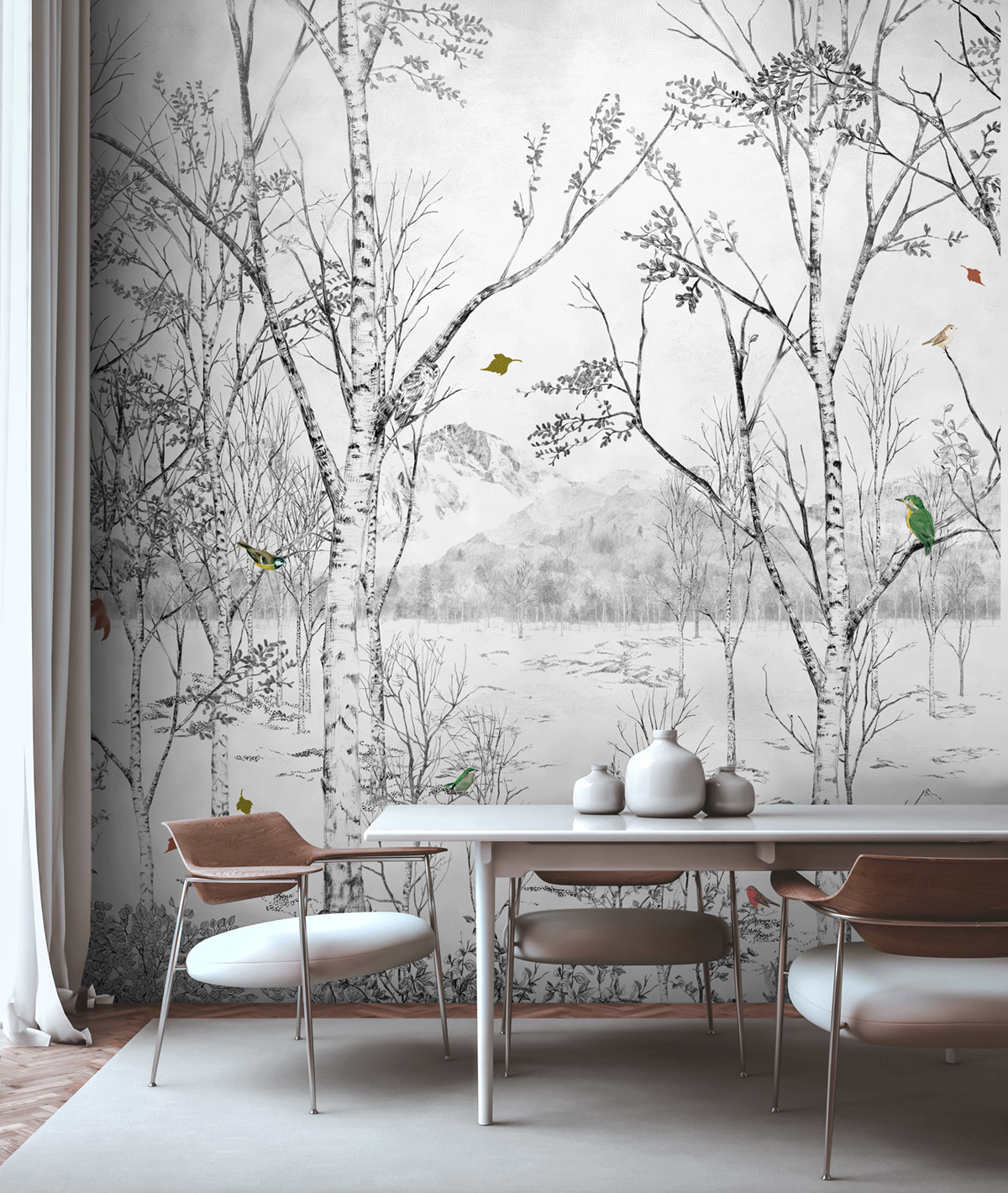 Papier peint panoramique Forêt Nunavut Naturel A+B+C - Sans Cerf - 1/2/3/4/5/6/7/8/9 - Isidore Leroy AMB1