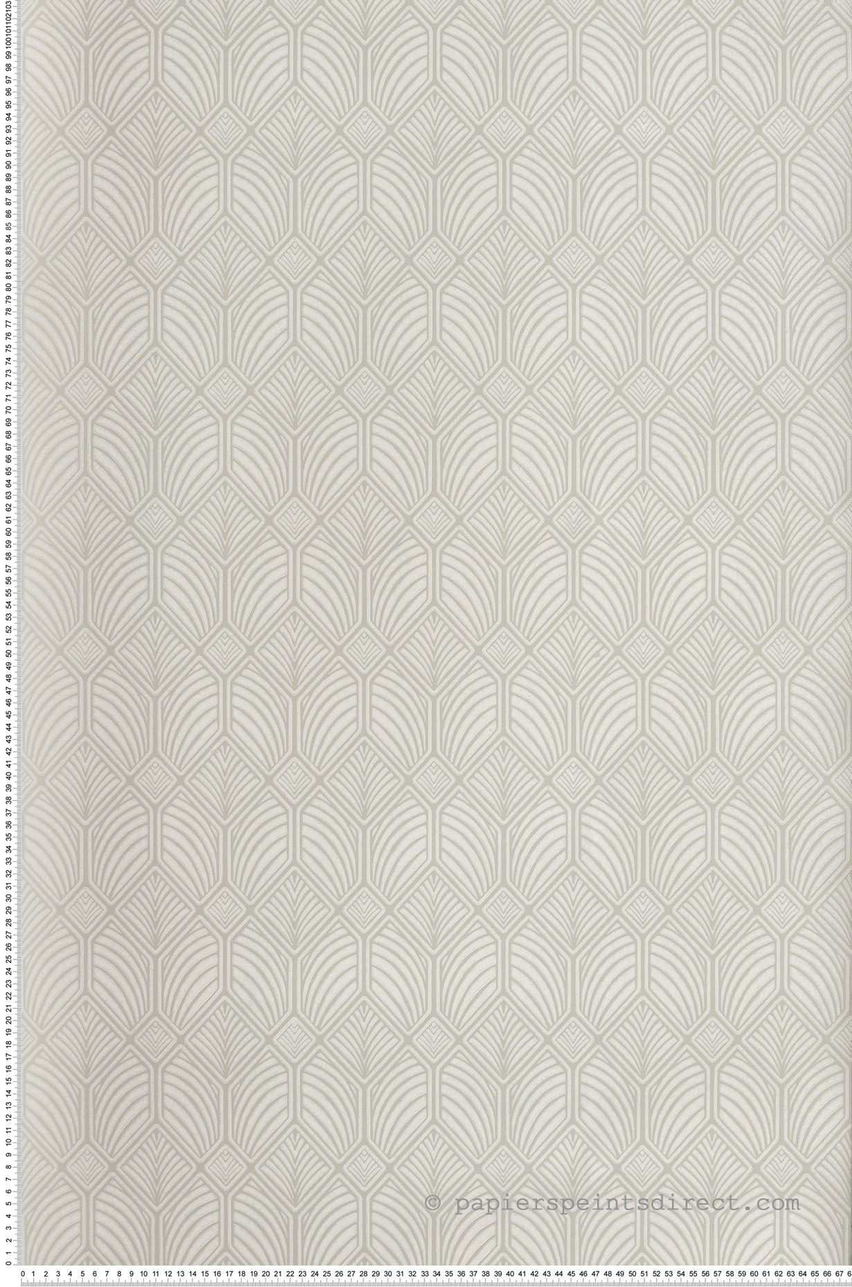 Papier peint Art Déco Géométrique gris vert - Arts & Crafts d'Initiales | Réf. INI-AC9184