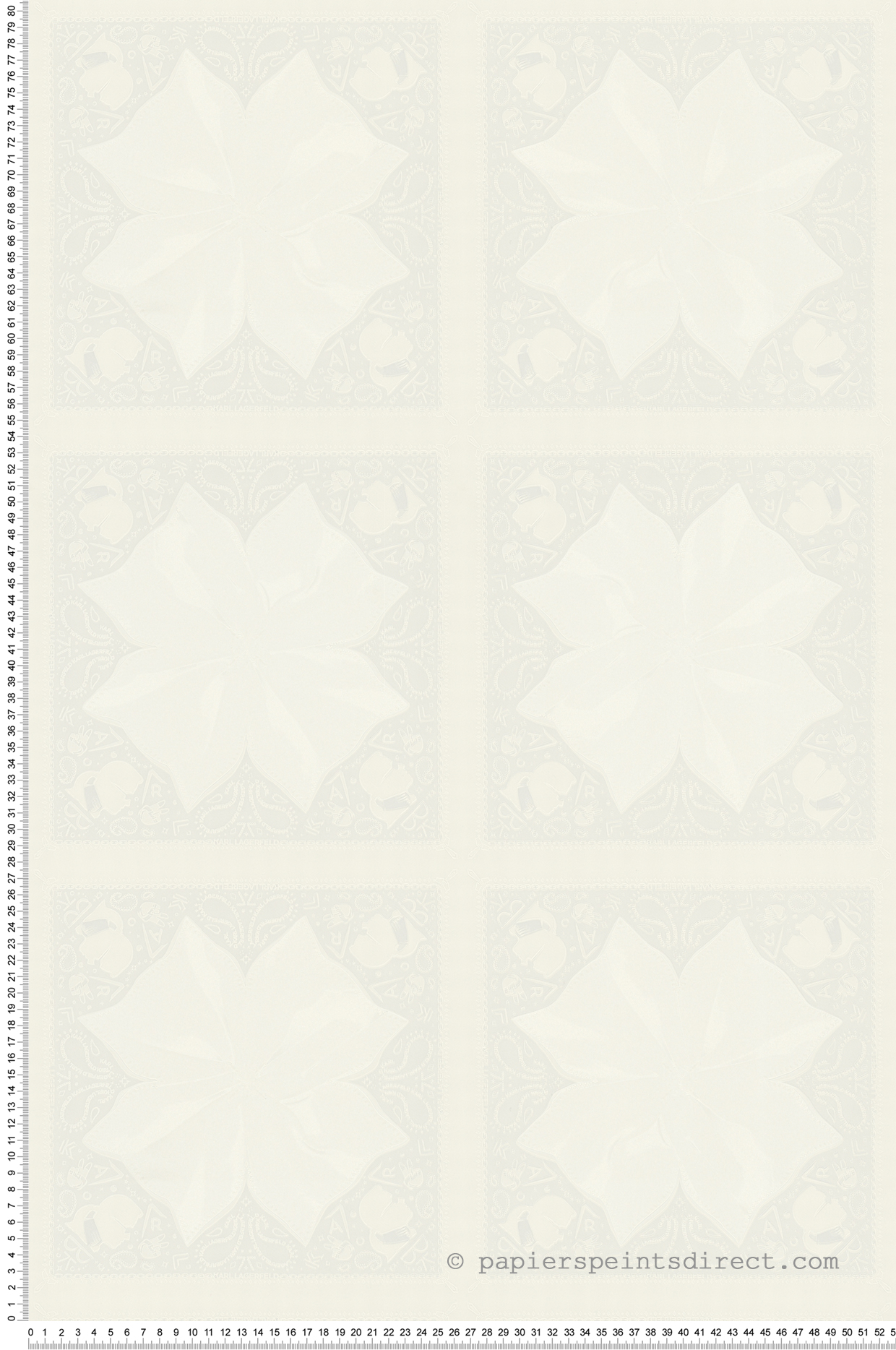 Papier peint Fleur Ines écru - Karl Lagerfeld de Montecolino | Réf. MC-37845-1