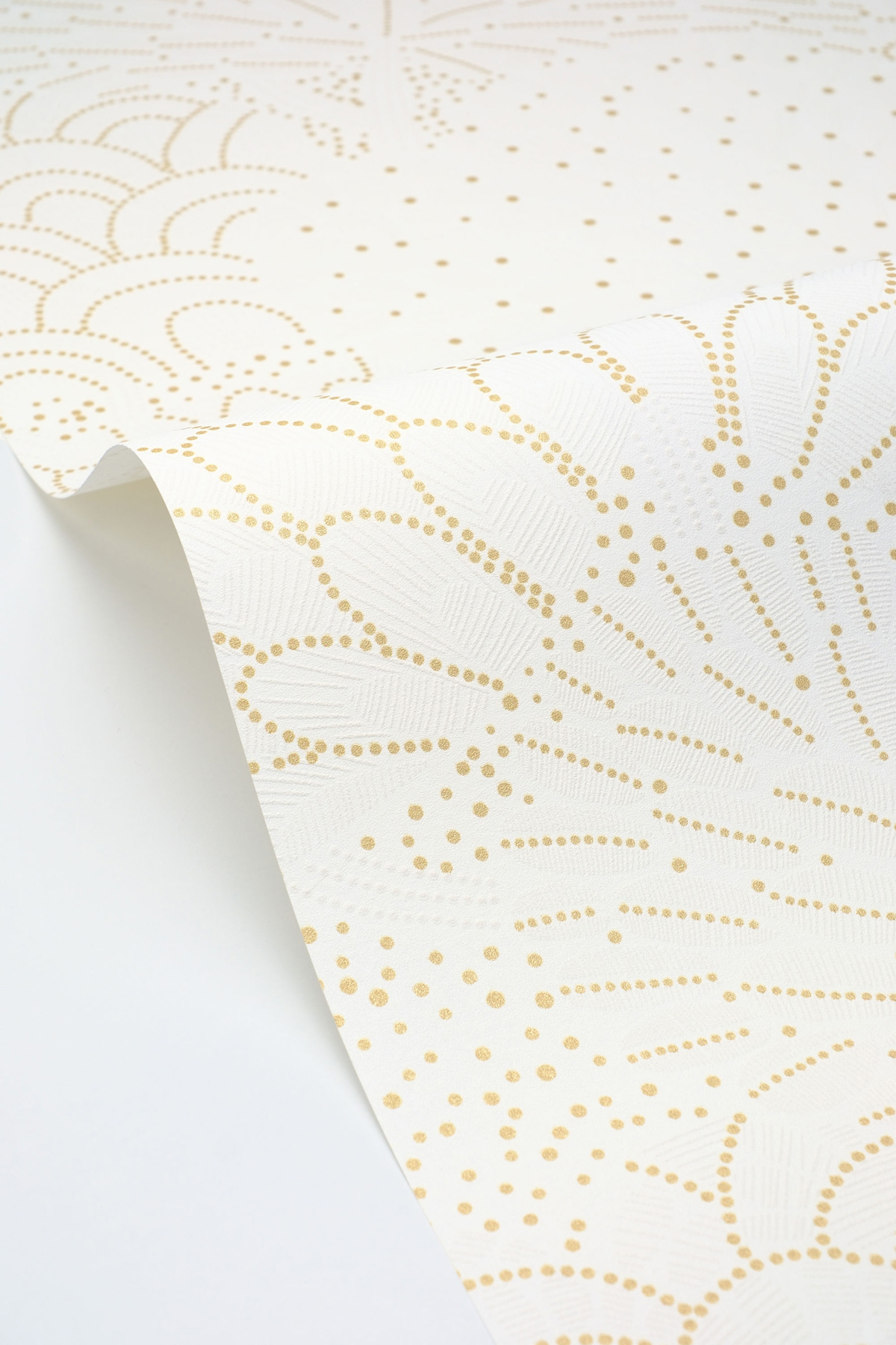 Papier peint Éventails Bloom Reverie blanc doré - Moonlight 3 de Casélio ZOOM | Réf. MNL3107170297