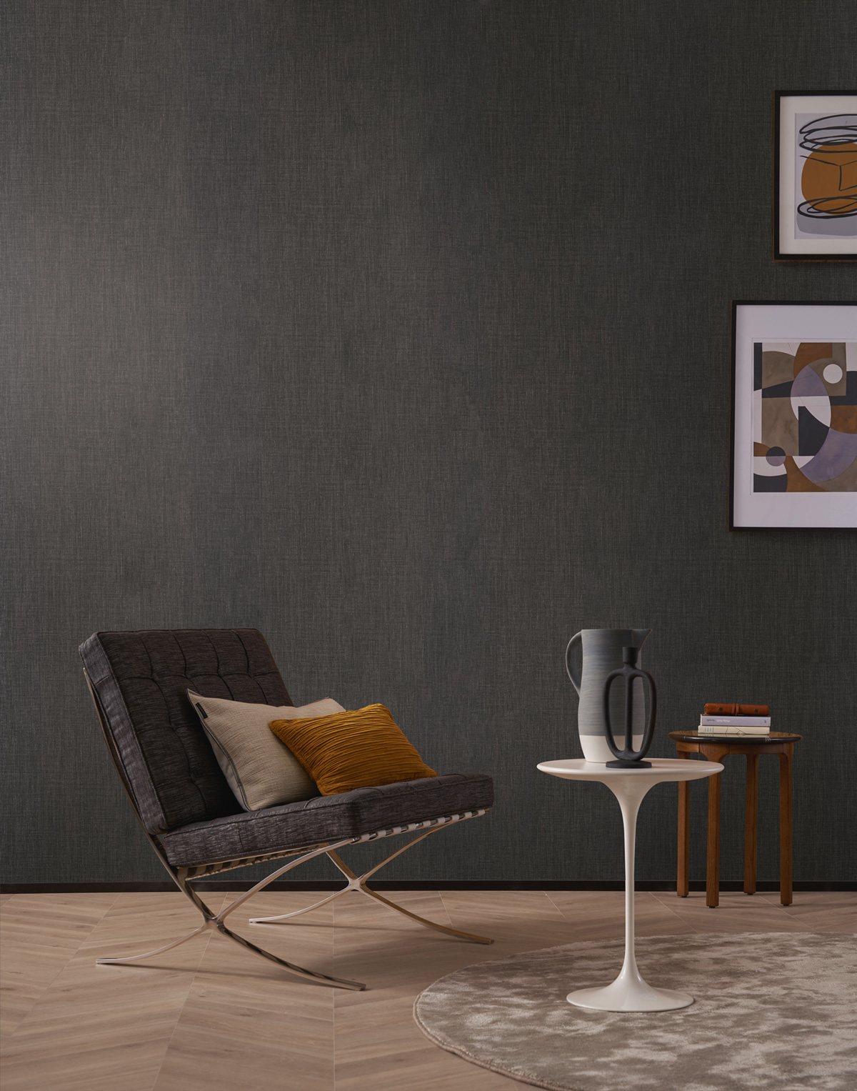 Papier peint Lin Shinok carbone - Le Lin 2 de Casamance | Réf. CAS-73817120