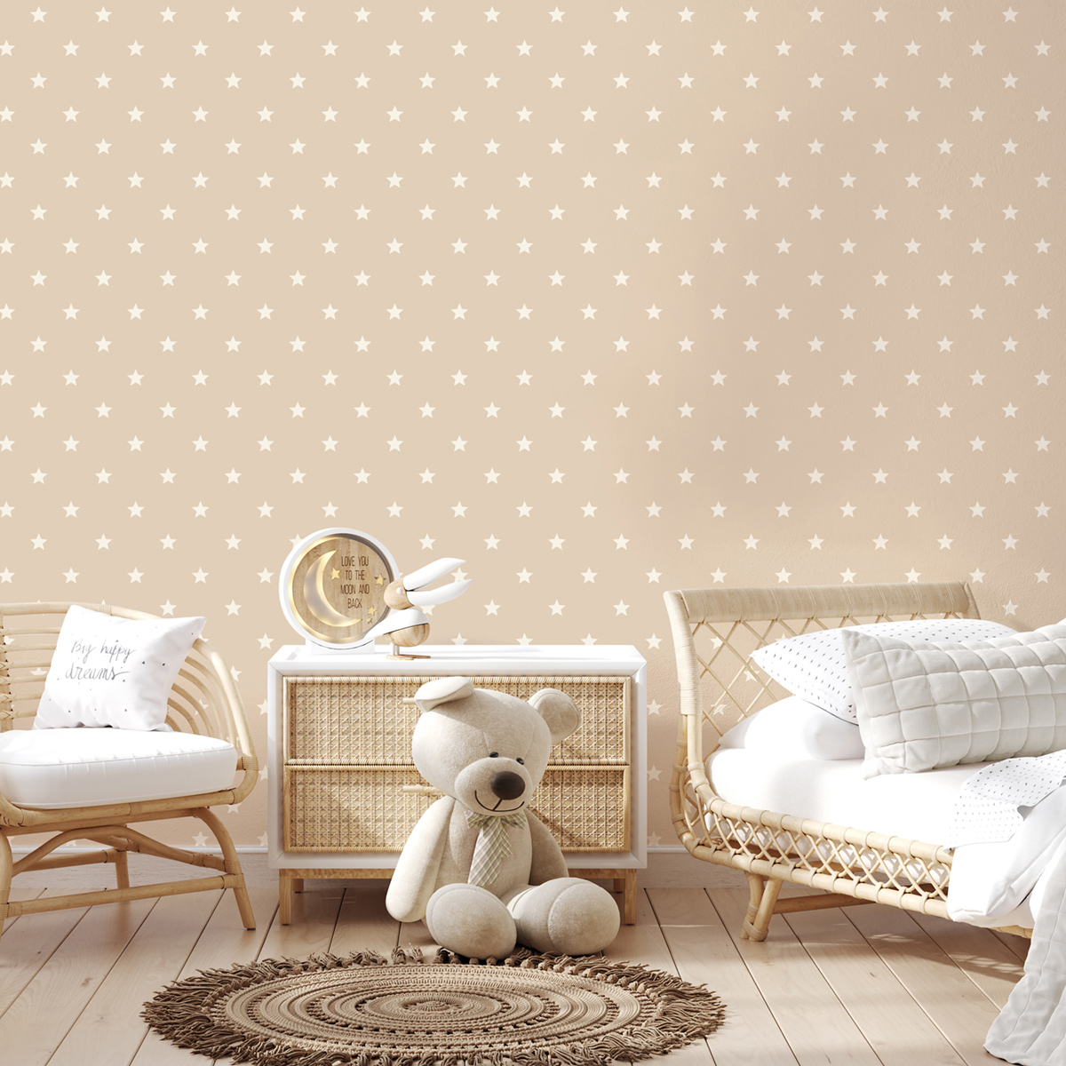 Papier peint Étoile Uniforme beige - Imagine de Lutèce | Réf. LTC-DL27581