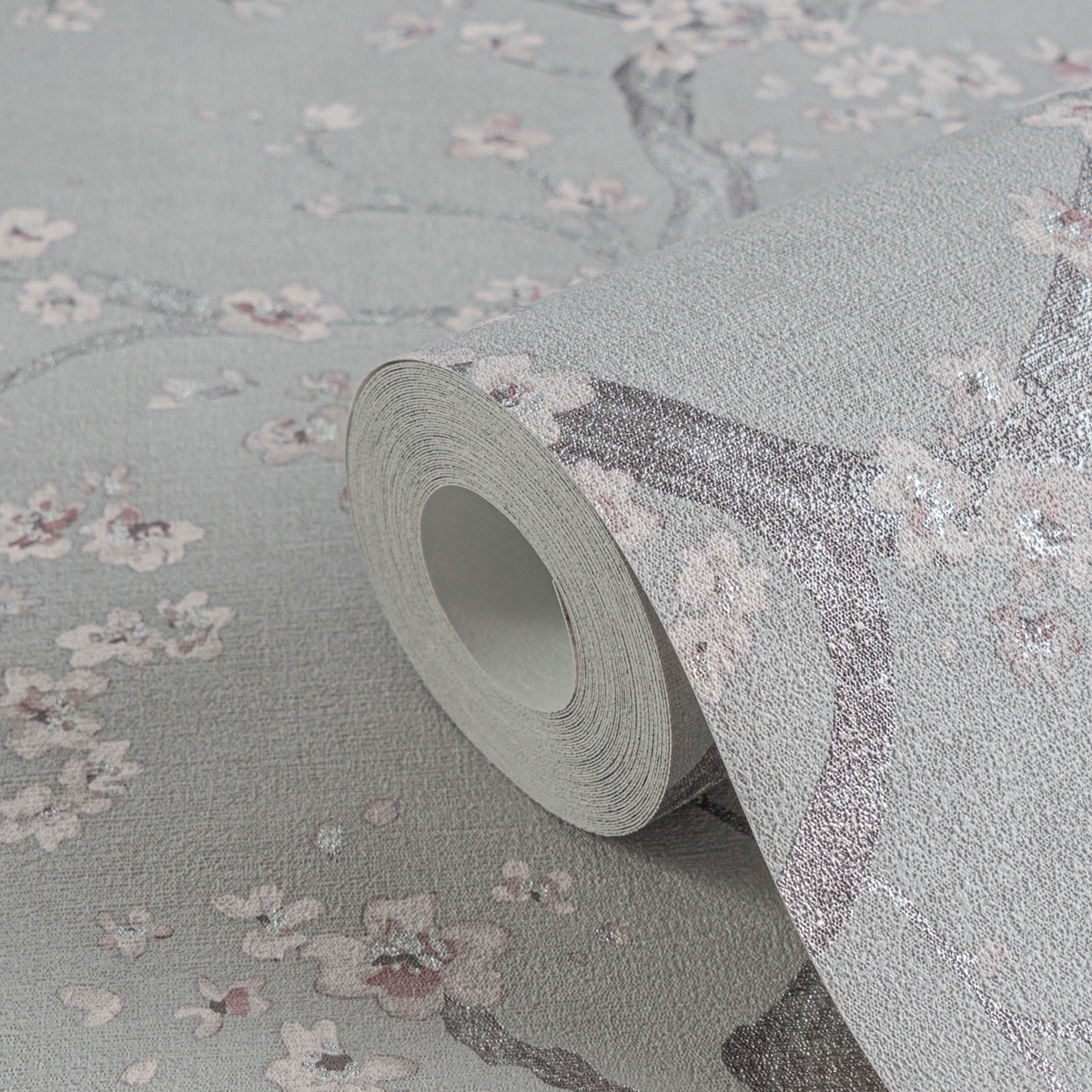 Papier peint Fleur Cerisier Métallisé gris souris argenté - Metropolitan Stories 4 Hot Spots d'A.S. Création AMB5| Réf. AS-781993