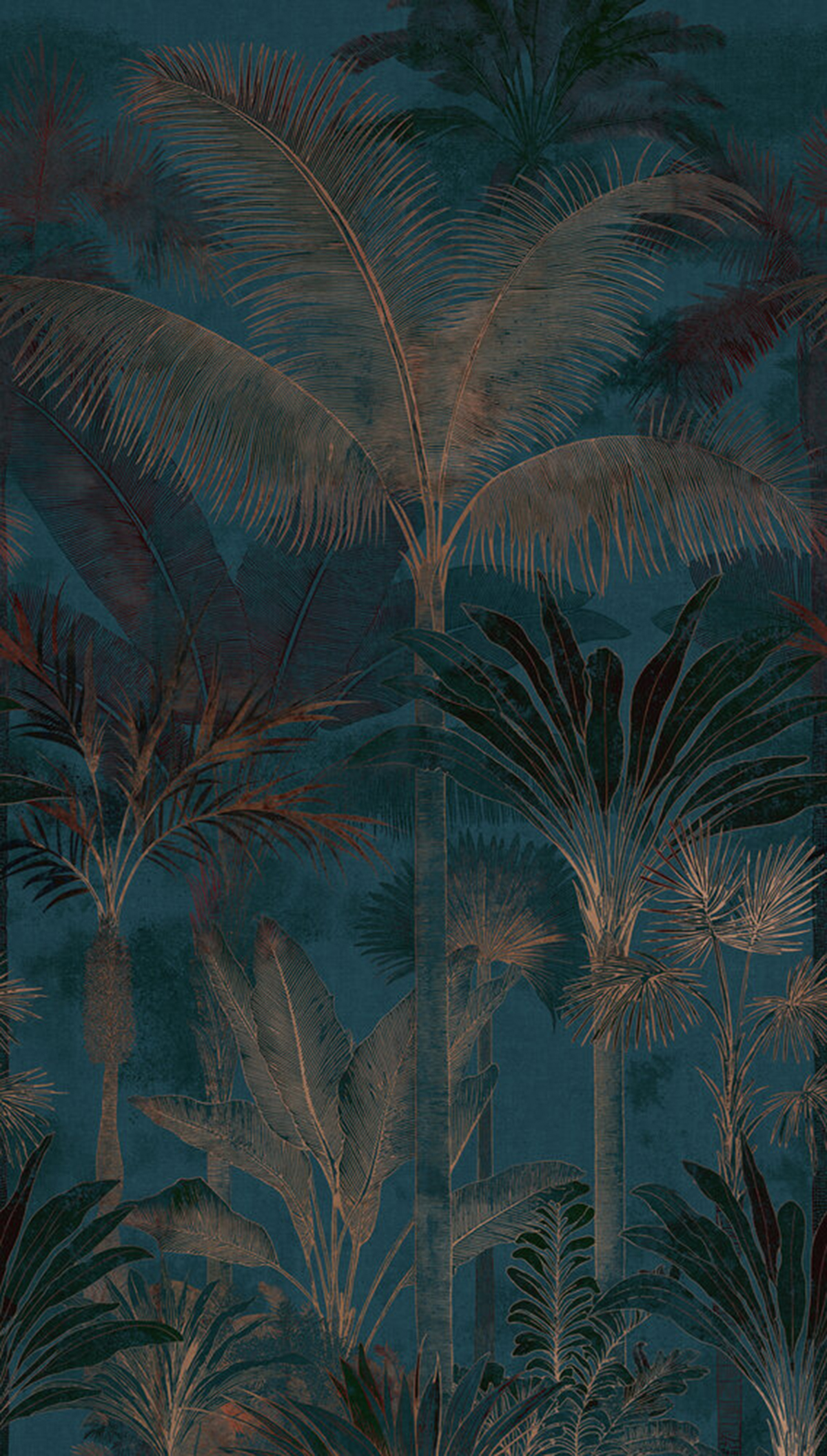 Papier peint panoramique Jungle Palmier bleu - Cuba 2 d'A.S. Création | Réf. AS-761906