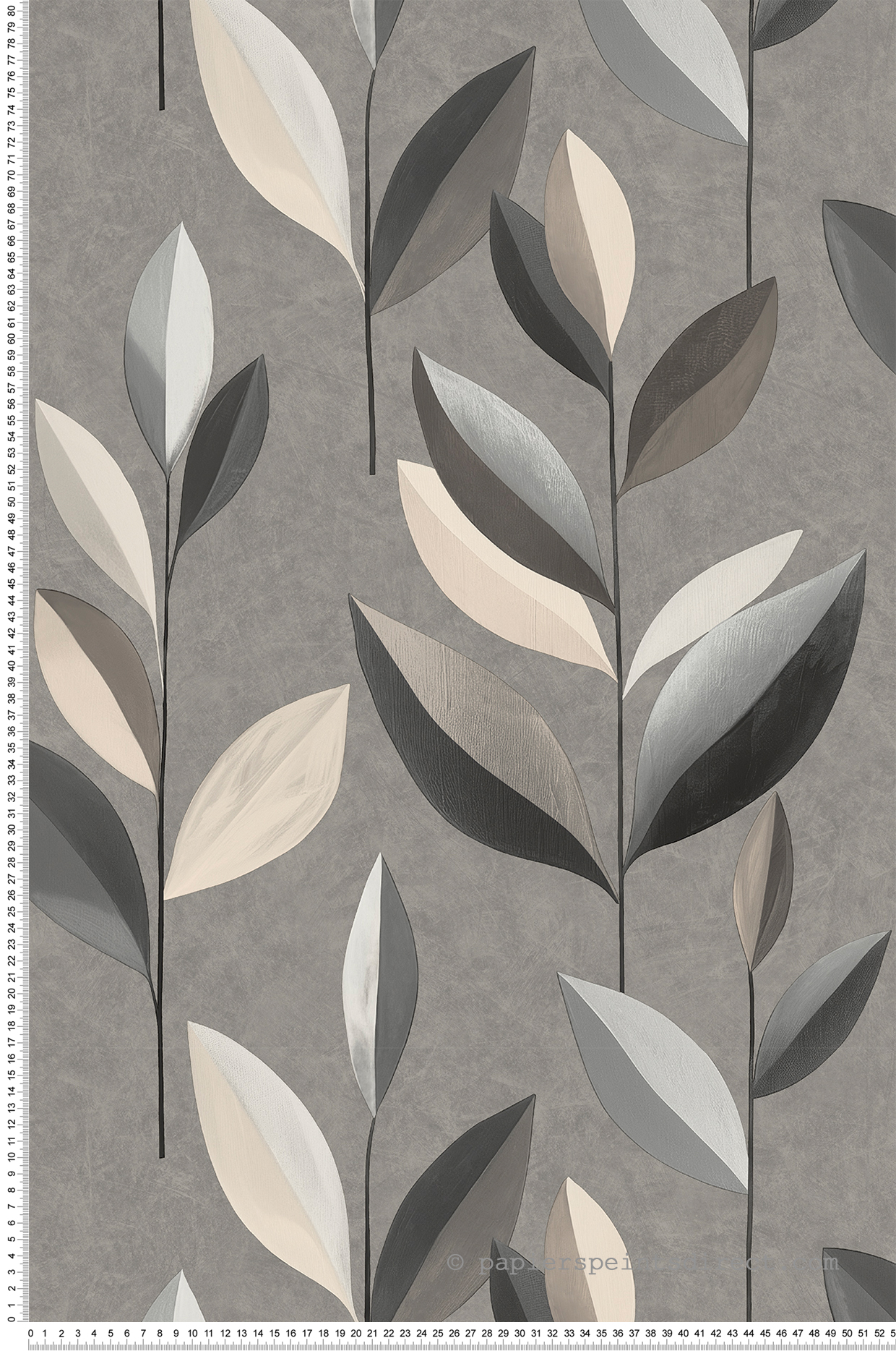 Papier peint Feuille Design gris - Vancouver de Montecolino | Réf. MC-SY27554