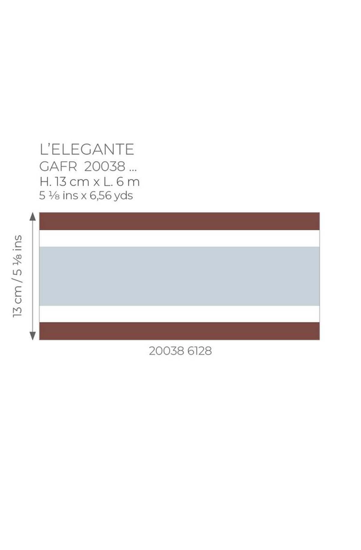 Frise Classique Rayure Élégante bleu ciel bordeaux - Galons et Frises de Casadéco AMB5| Réf. GAFR200386128