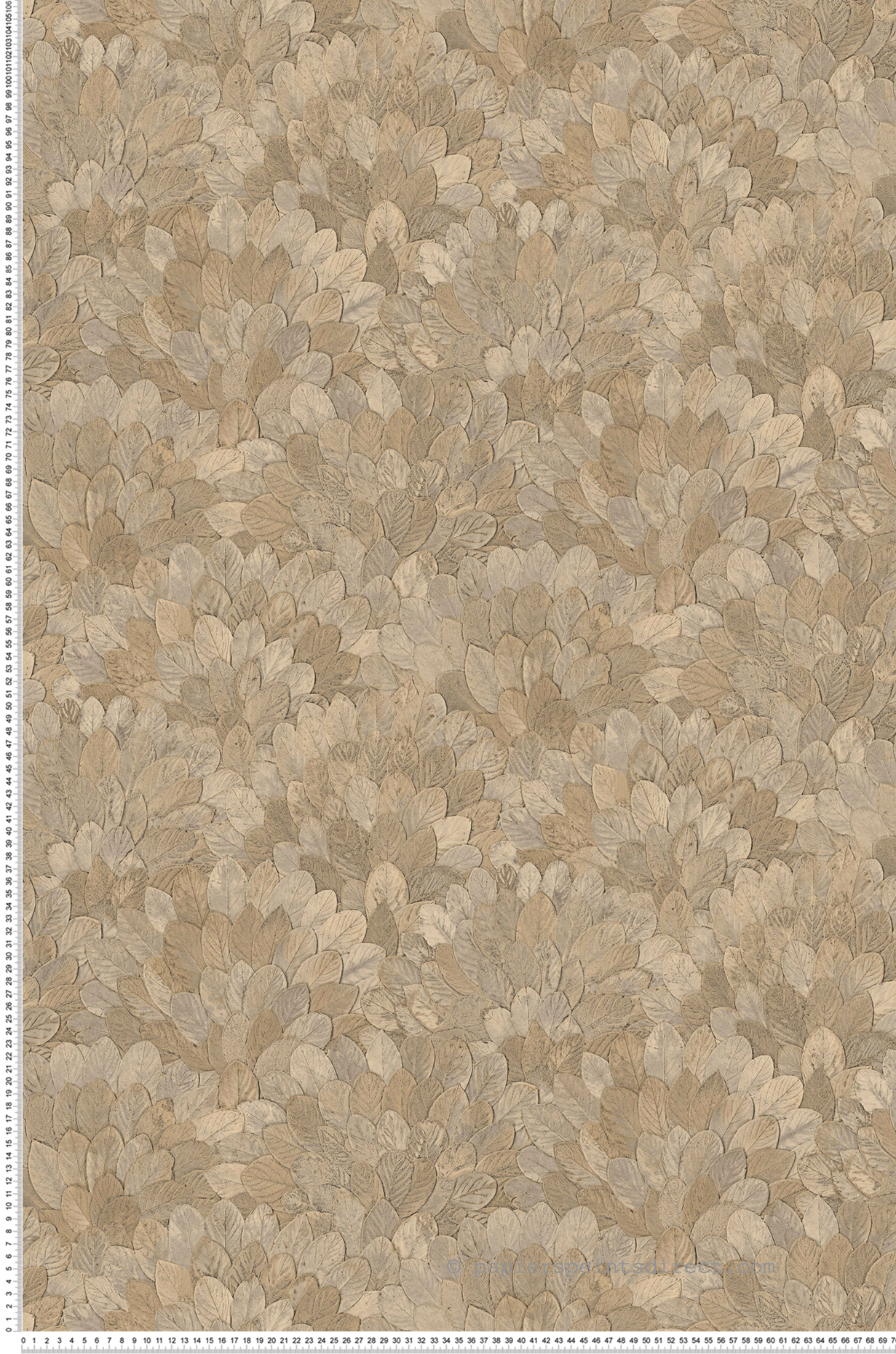 Papier peint Feuille Feijoa travertin - Modernismo de Casamance | Réf. CAS-76841222