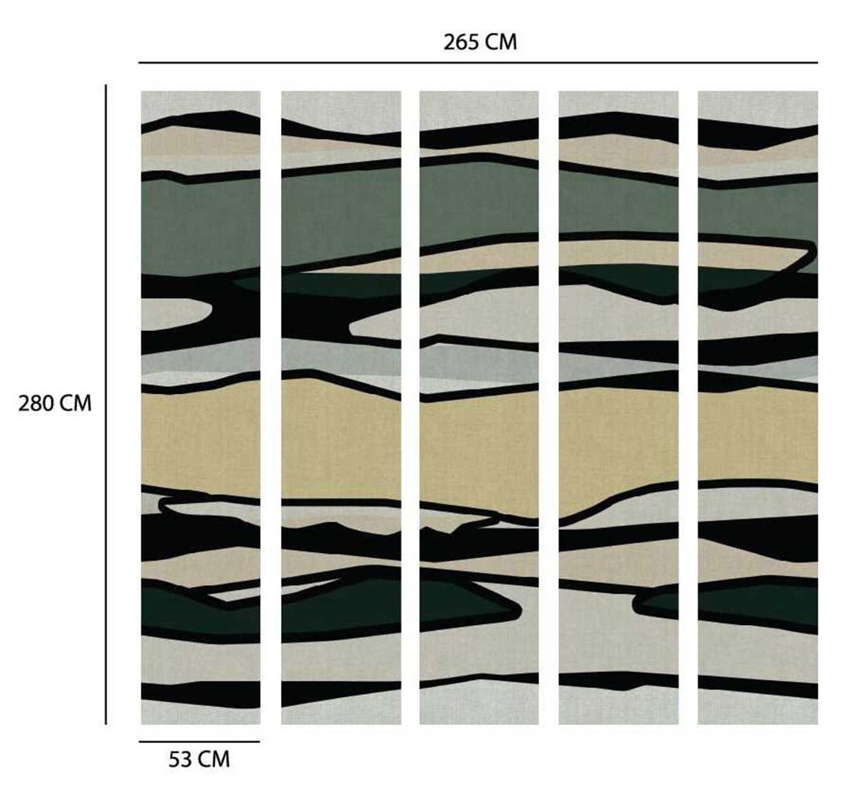 Papier peint Panoramique Horizon Ligne vert beige - Dolce Vita de Lutèce | Réf. LTC-56230304