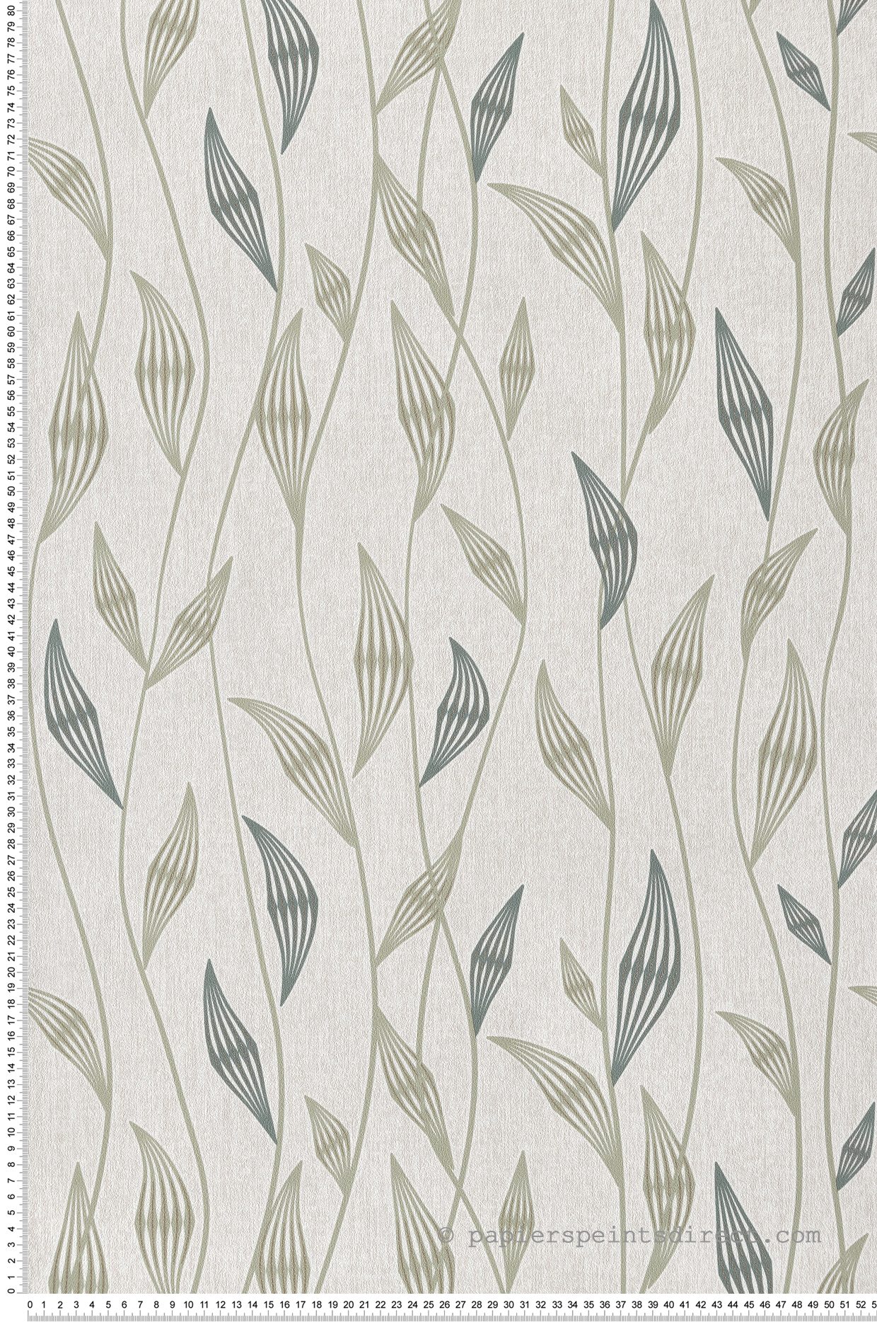 Papier peint Feuille Art Deco vert lin - Les Essentiels de Lutèce | Réf. LTC-11211204