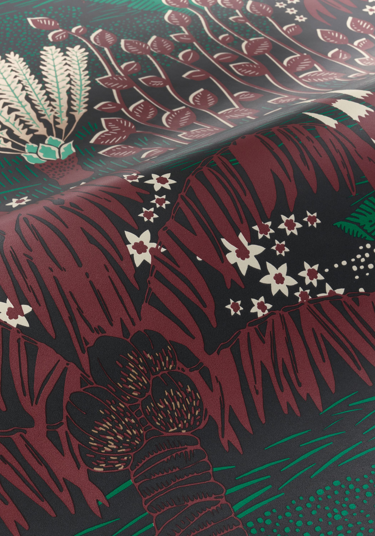 Papier peint Palmier Palmeraie noir bordeaux - L'Epopée de Casélio AMBV | Réf. EPO103699080