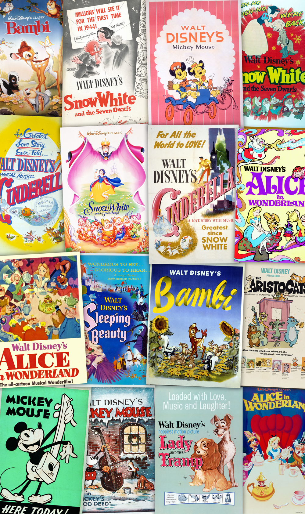 Disney Movie Posters Retro Girls- Papier peint XXL Komar