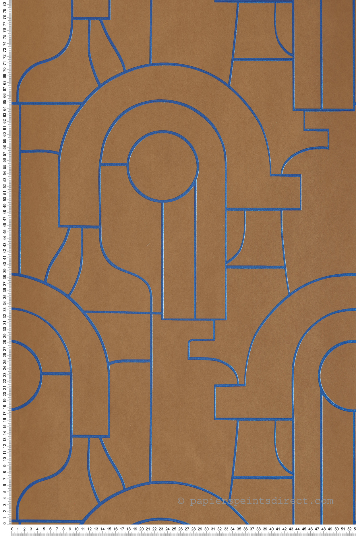 Papier peint Graphique Arty marron bleu - Iconic de Casadéco | Réf. CONI88412519