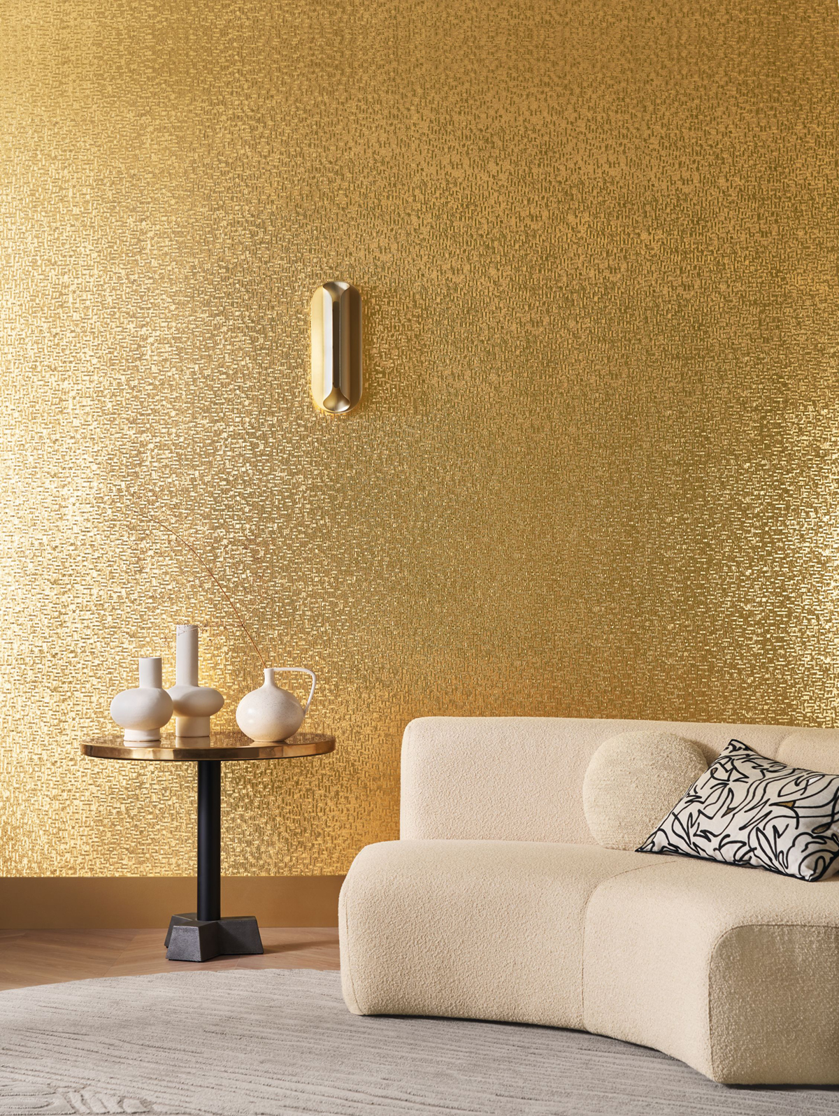 Papier peint Tissage Pyrite doré - Métal de Casamance | Réf. CAS-75750304