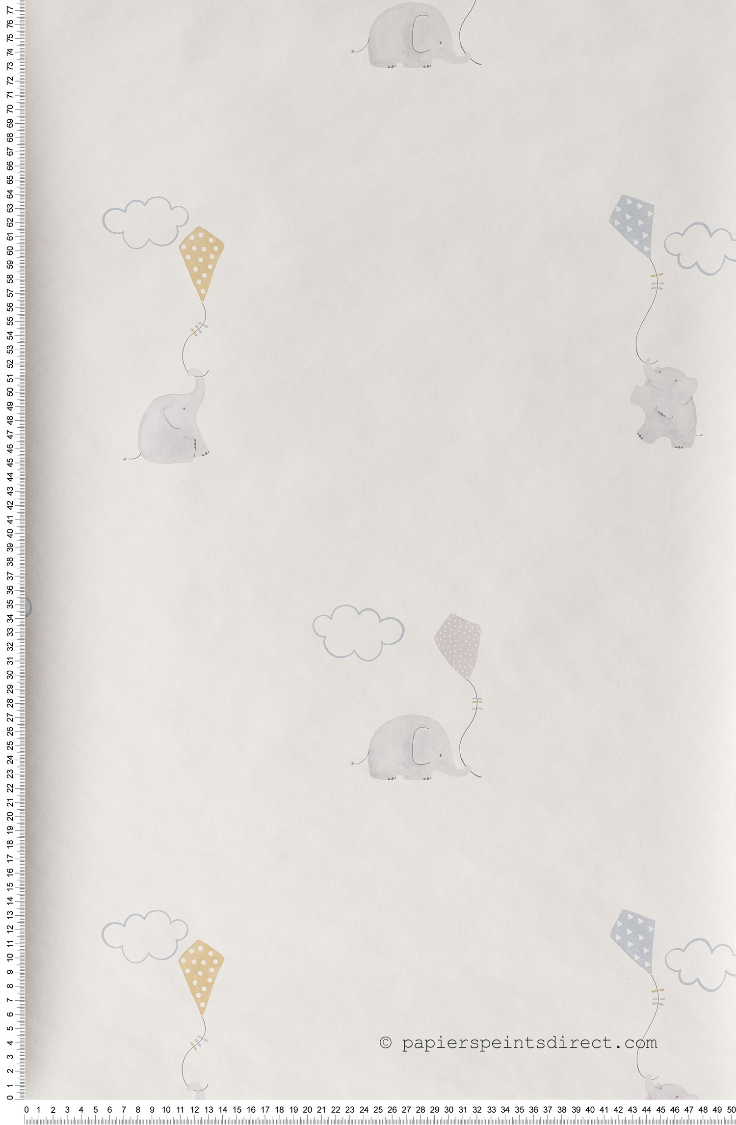 Elephants bleus - moutarde - My Little World de Casadéco