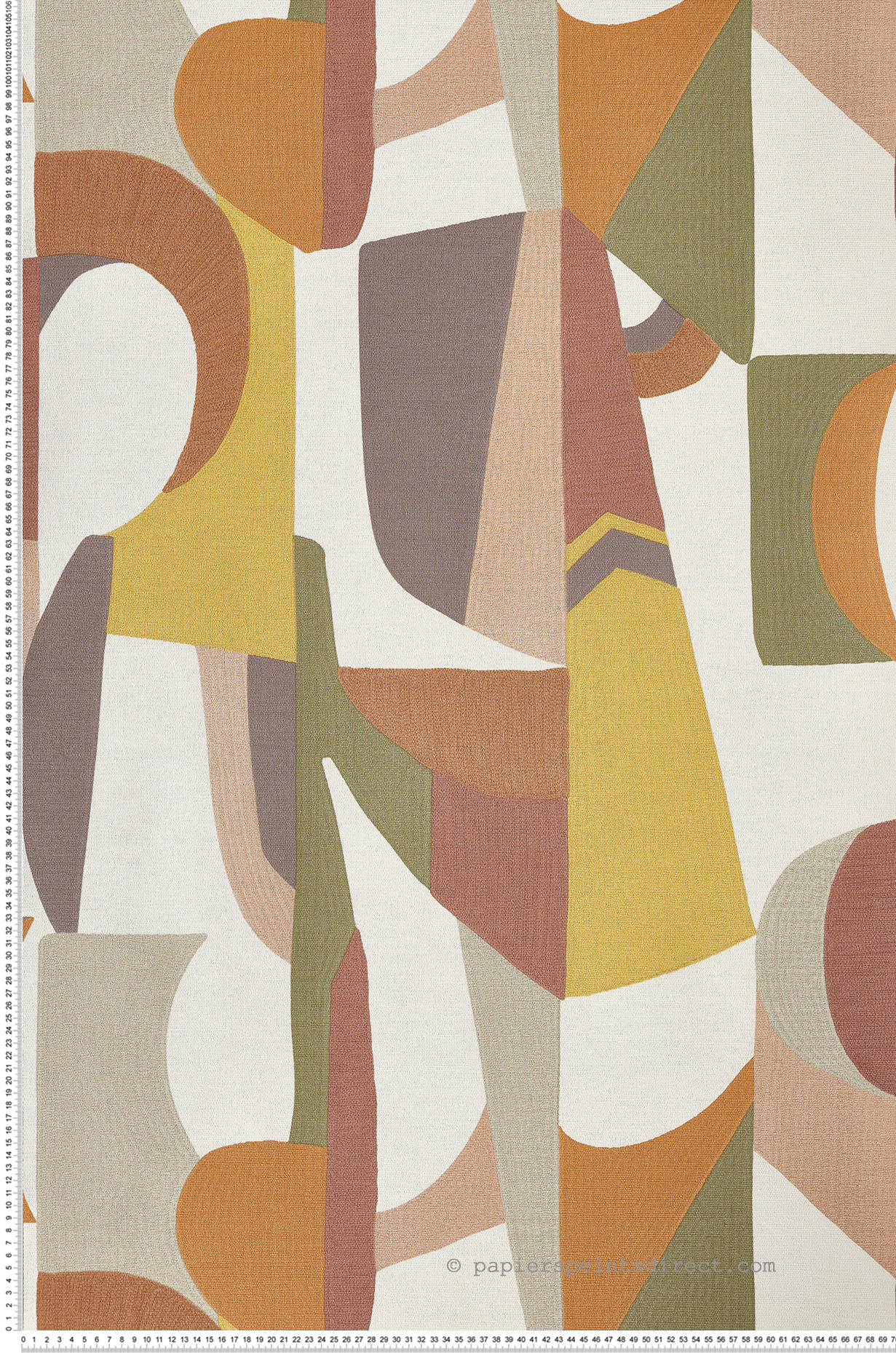 Papier peint Géométrique Abstrait blanc et jaune - L'Atelier de Casamance | Réf. CAS-75460508