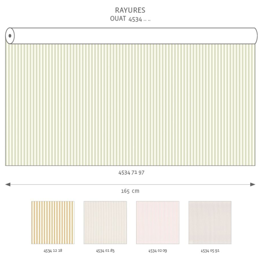 Tissu Rayures beige camel - Once Upon A Time de Casadéco AMB2 | Réf. OUAT45341218