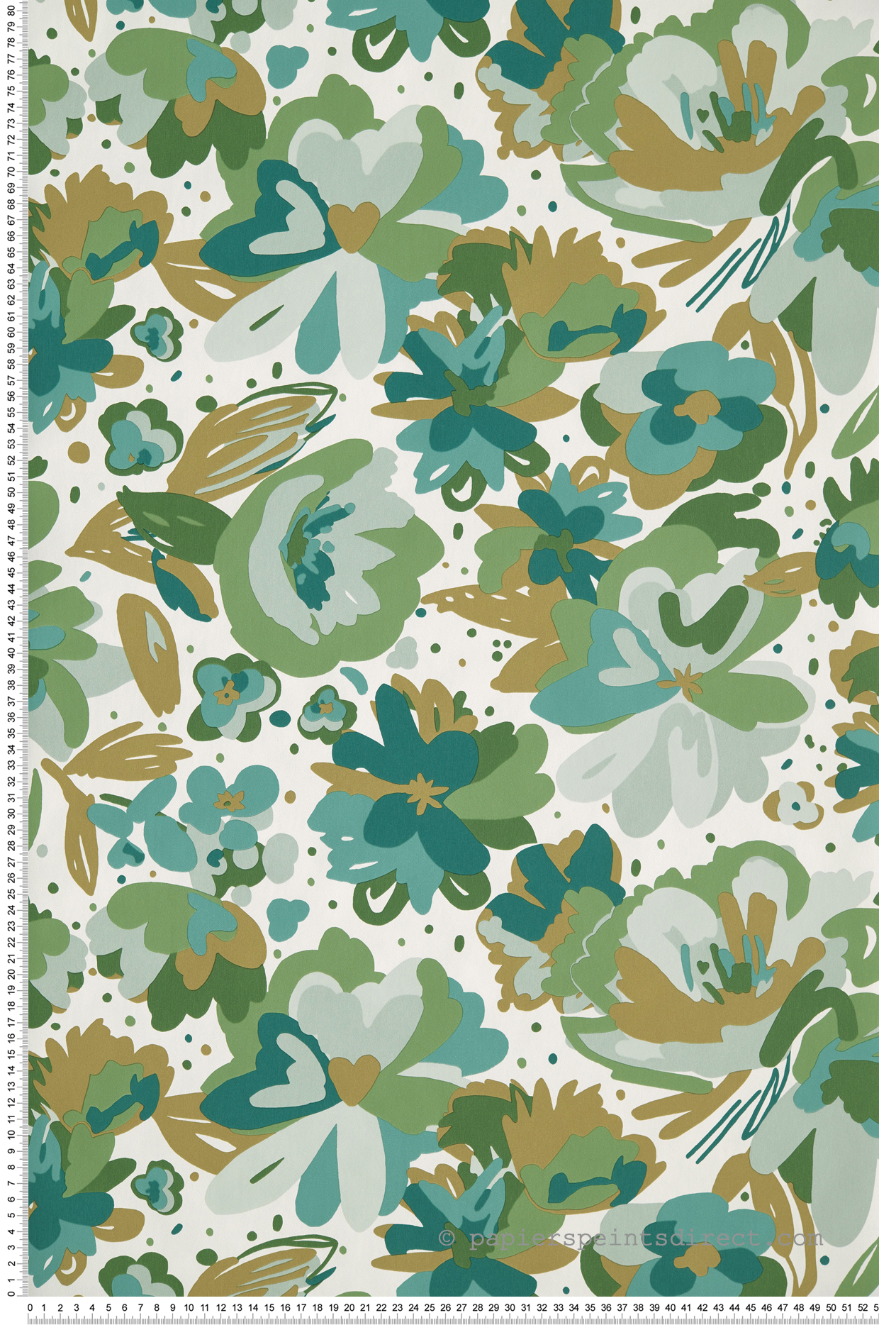 Papier peint Fleurs July vert - Flower Power de Casélio | Réf. FLP101877175