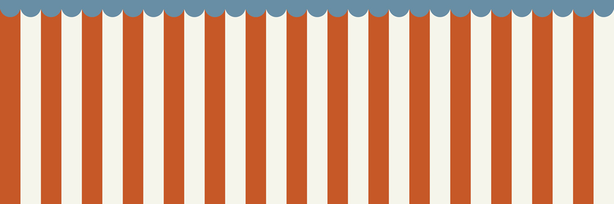 Papier peint Soubassement Rayures Happy Circus rouge - Happy Circus Rouge Bleu Blanc de Casélio | Réf. HKC107720864