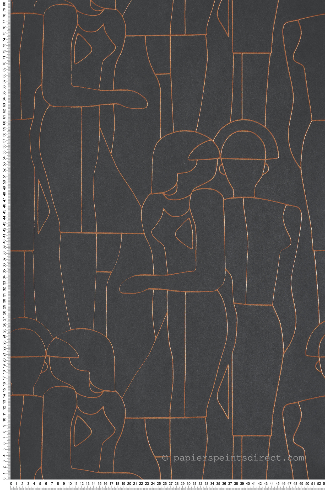 Papier peint Silhouette Model noir doré cuivré - Iconic de Casadéco | Réf. CONI88439909