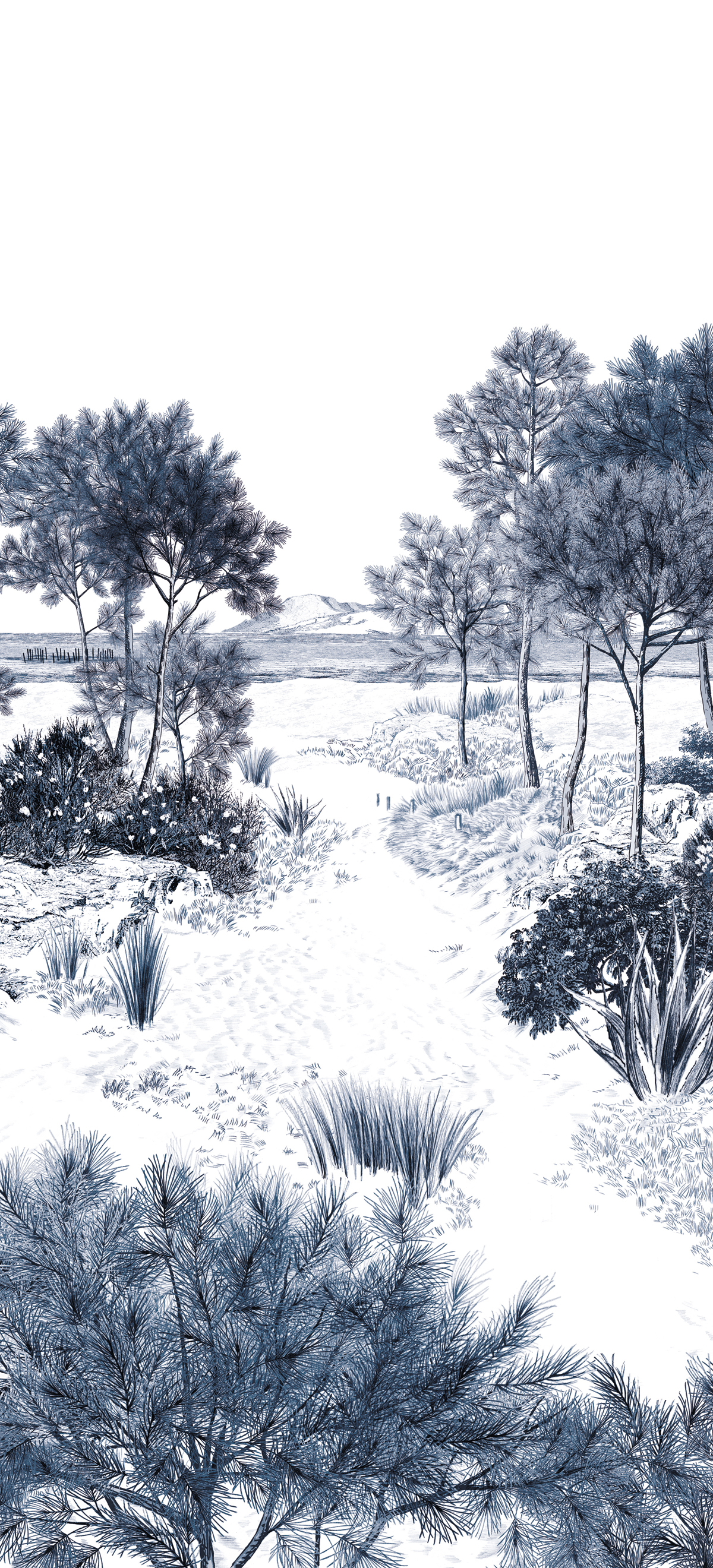 Papier peint panoramique Dune Bleu A - 1/2/3 - Isidore Leroy