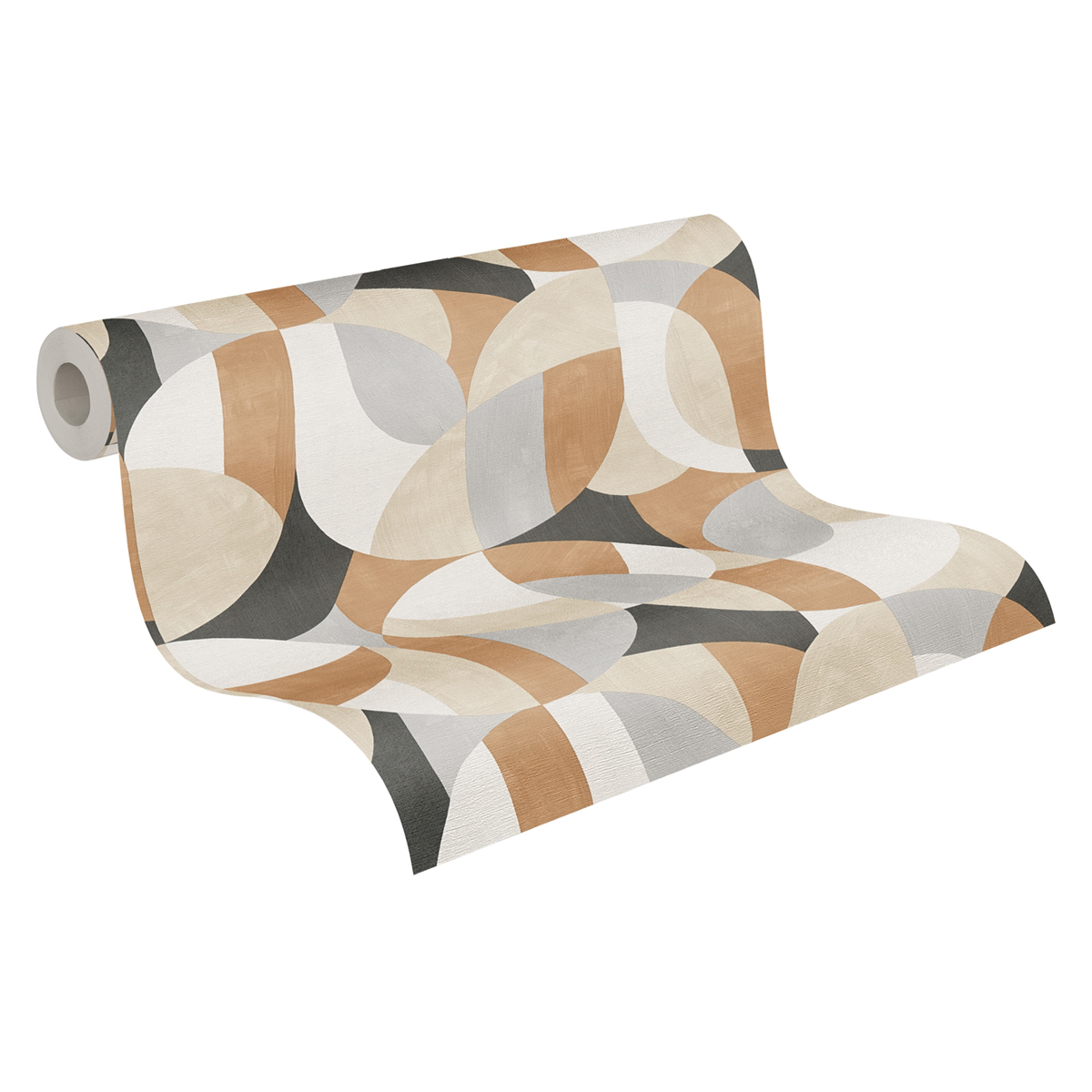 Papier peint Graphique Abstrait caramel gris - French Affair d'A.S. Création ROLL | Réf. AS-399321