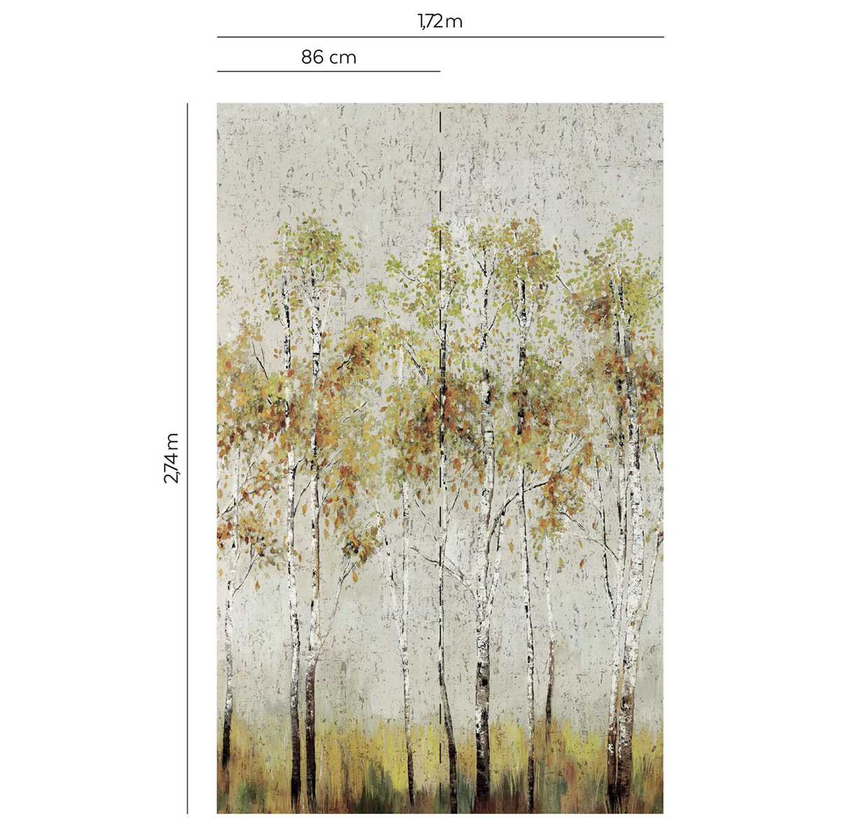 Papier peint panoramique Arbre en Peinture Liège vert - Daisy Bennett d'Initiales | Réf. INI-DB32006M