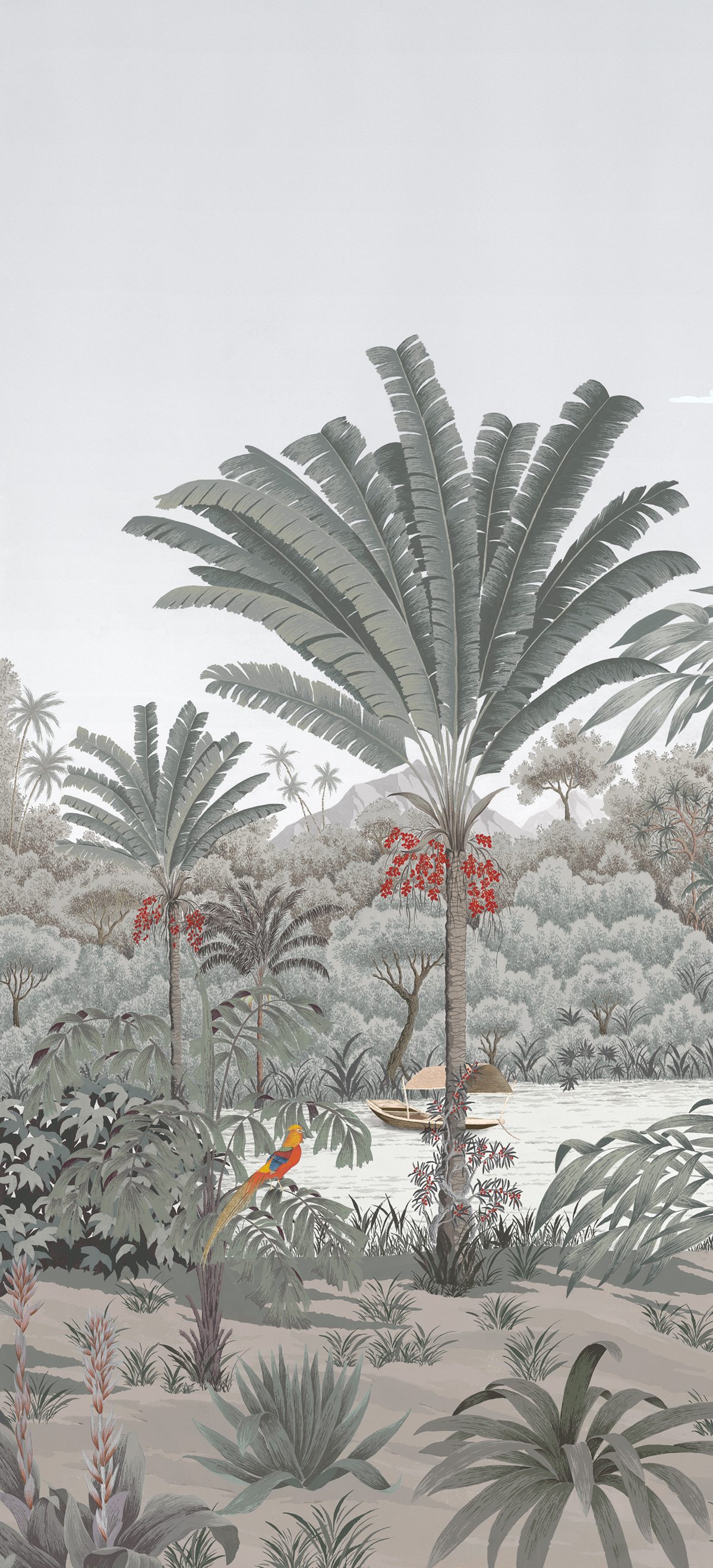 Papier peint panoramique Rivière des parfums Gris A 1/2/3 - Isidore Leroy