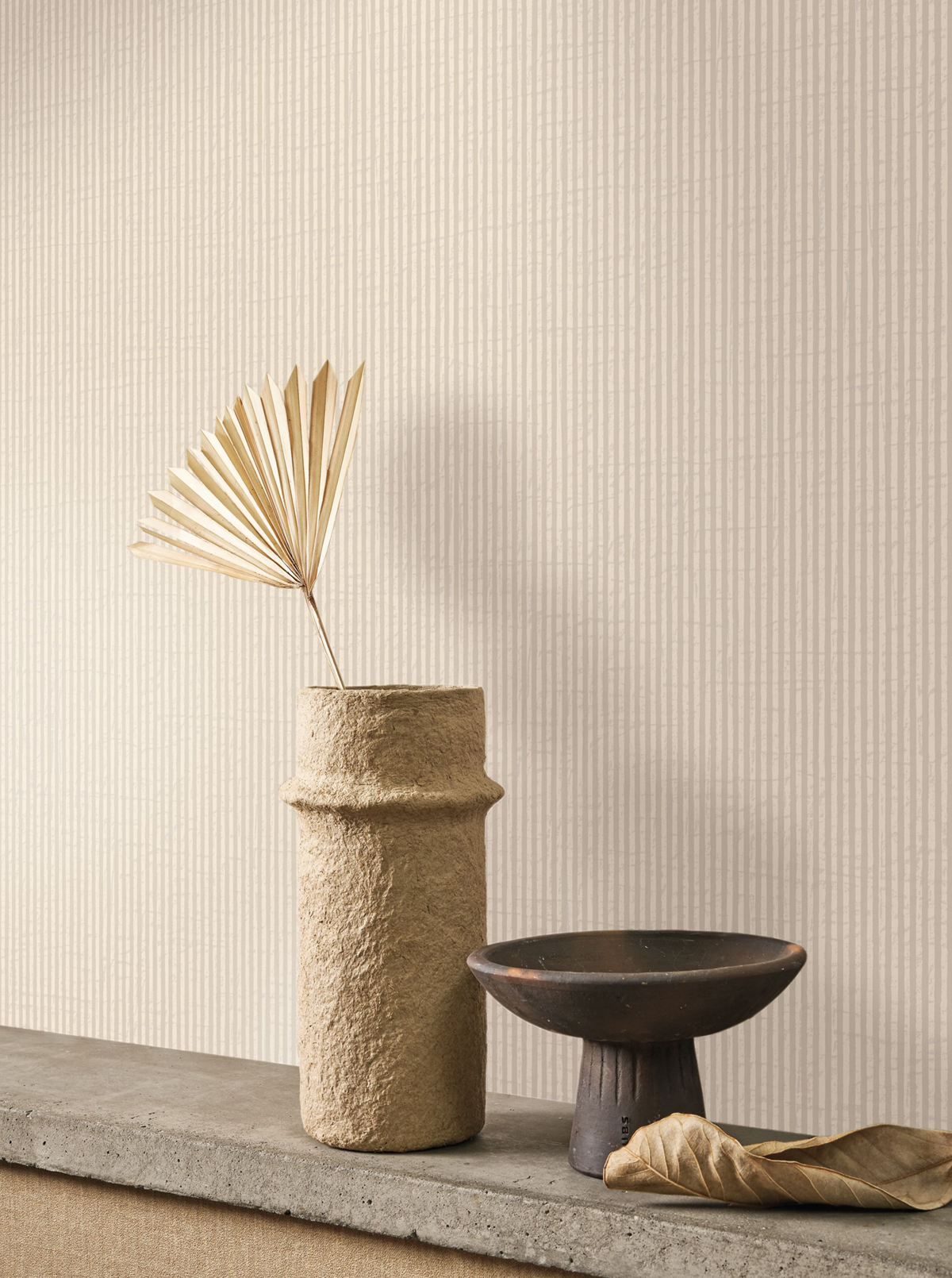 Papier peint Fines Rayures Papier Kraft beige lin - Papercraft de Casadéco | Réf. PAPC89651313