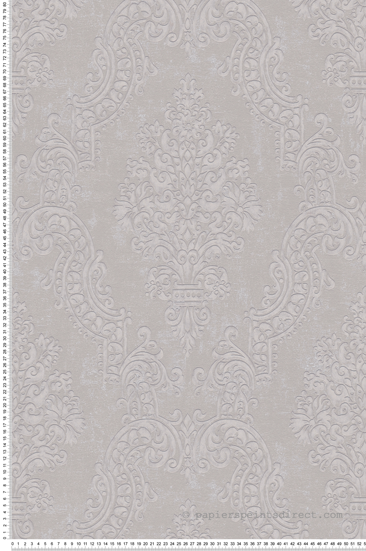 Papier peint Médaillon Baroque gris souris argenté - Pure Elegance d'A.S. Création | Réf. AS-397656