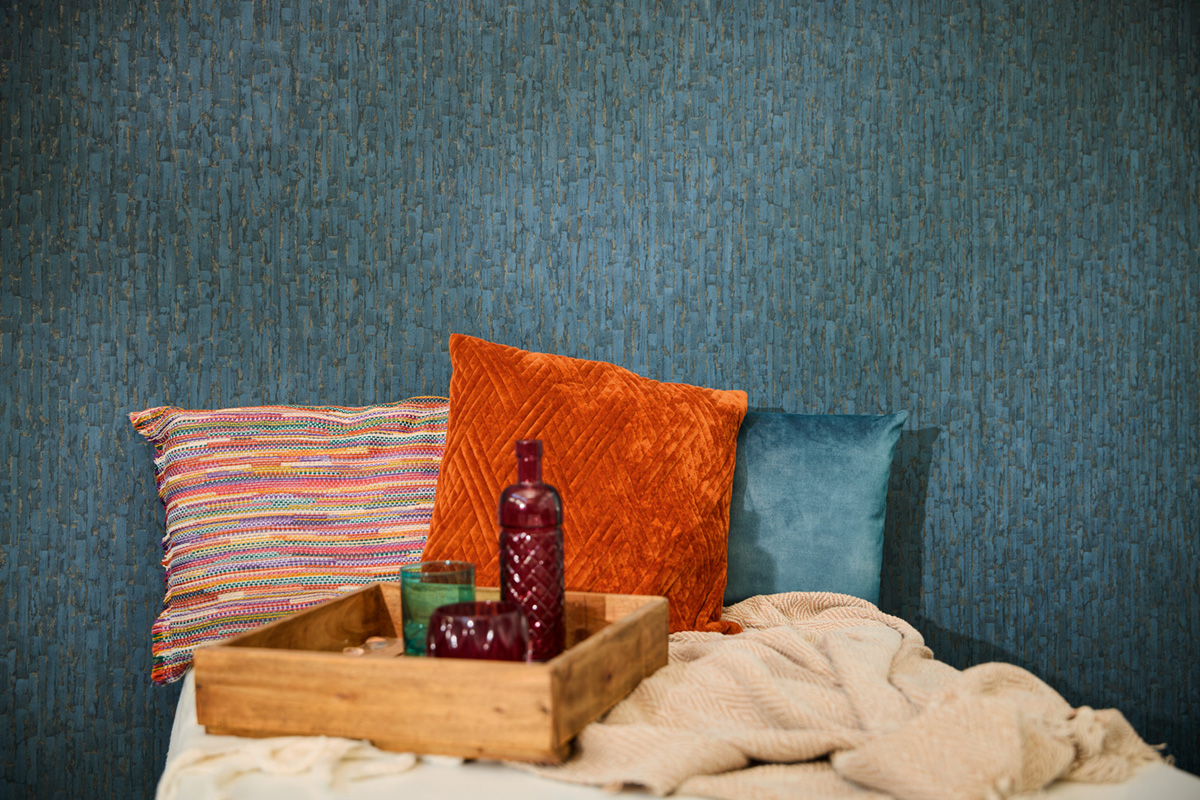 Papier peint Pierre Géométrie Moderne bleu marine - Metropolitan Stories 4 Hot Spots d'A.S. Création AMB2| Réf. AS-786665