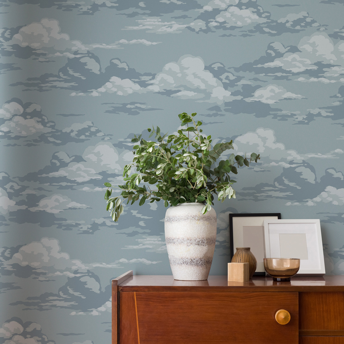 Papier peint Ciel Nuageux Cumulus bleu - Beaux Arts de Lutèce AMB1| Réf. LTC-M1808