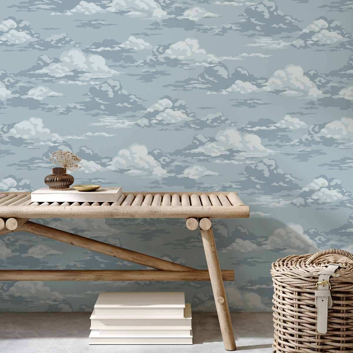 Papier peint Ciel Nuageux Cumulus bleu - Beaux Arts de Lutèce | Réf. LTC-M1808