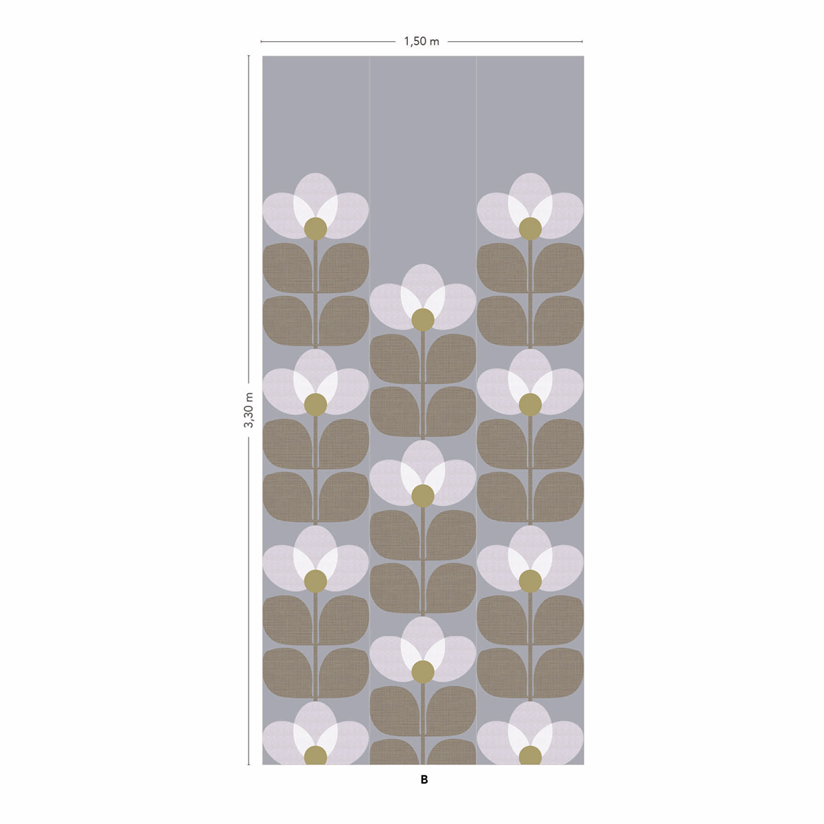 Papier peint panoramique Flower Graphique Neige B - 4/5/6 AMBr - Isidore Leroy