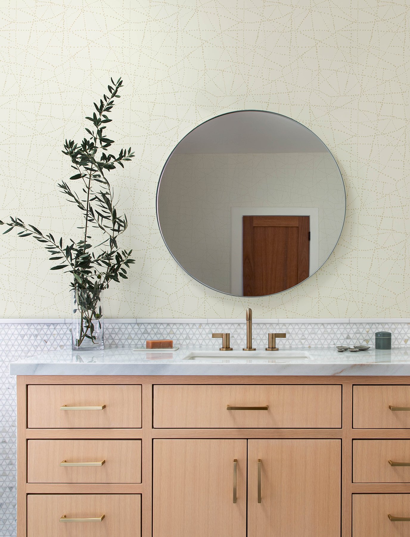 Papier peint Géométrie Pois Alcott doré - Harmony de Lutèce | Réf. LTC-FD27127