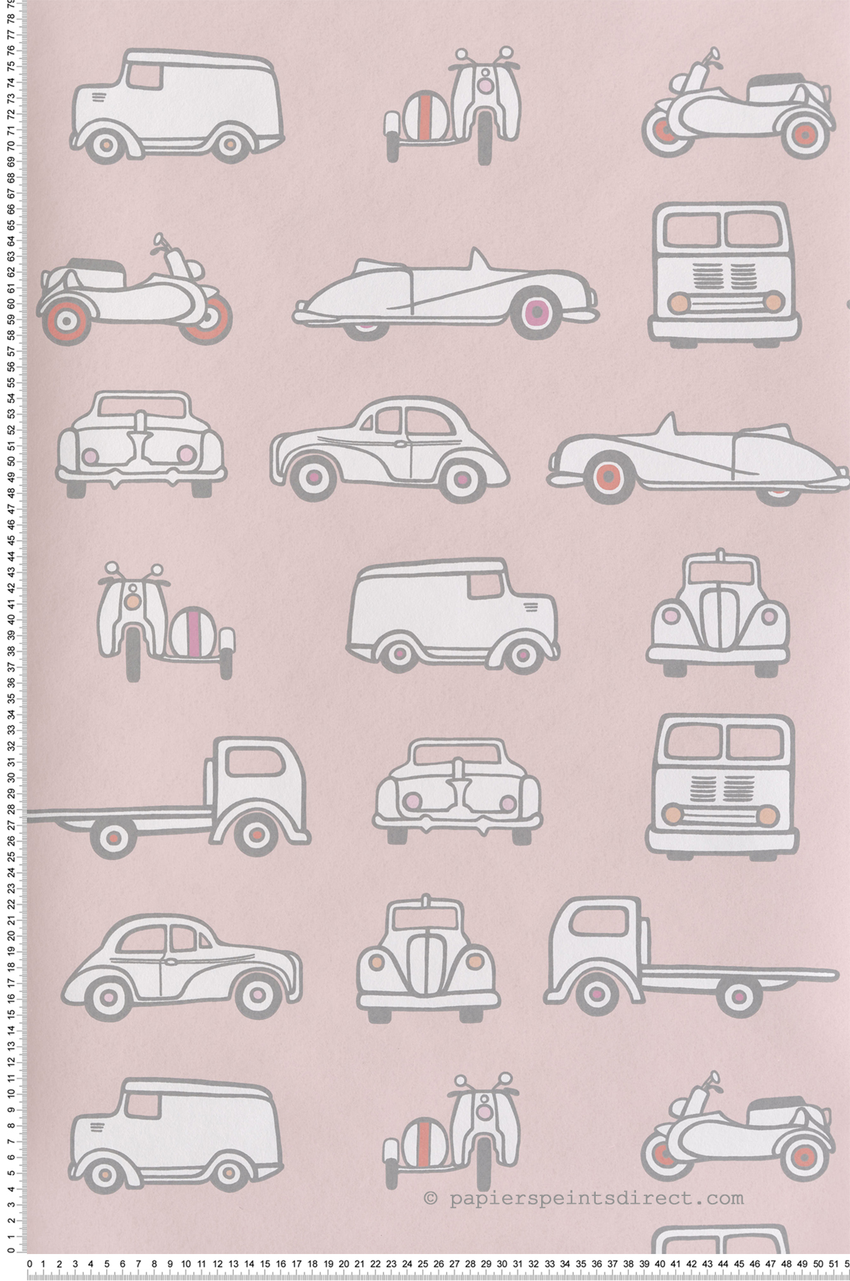 Papier peint Voiture Vintage Road Trip Confetti - Storybook Papers de Little Greene | Réf. 0231RTCONFE