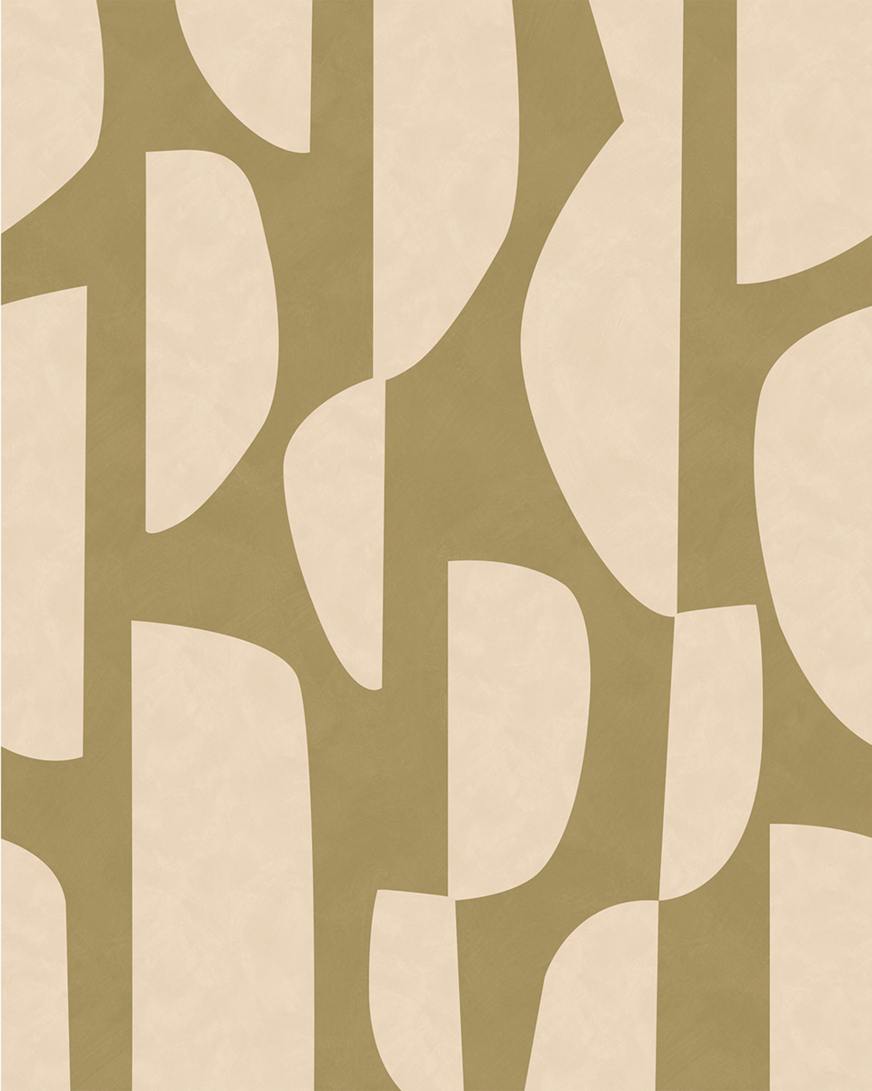 Papier peint panoramique Forme Totem vert kaki 200X250 - Origine de Casélio | Réf. OGN106097005