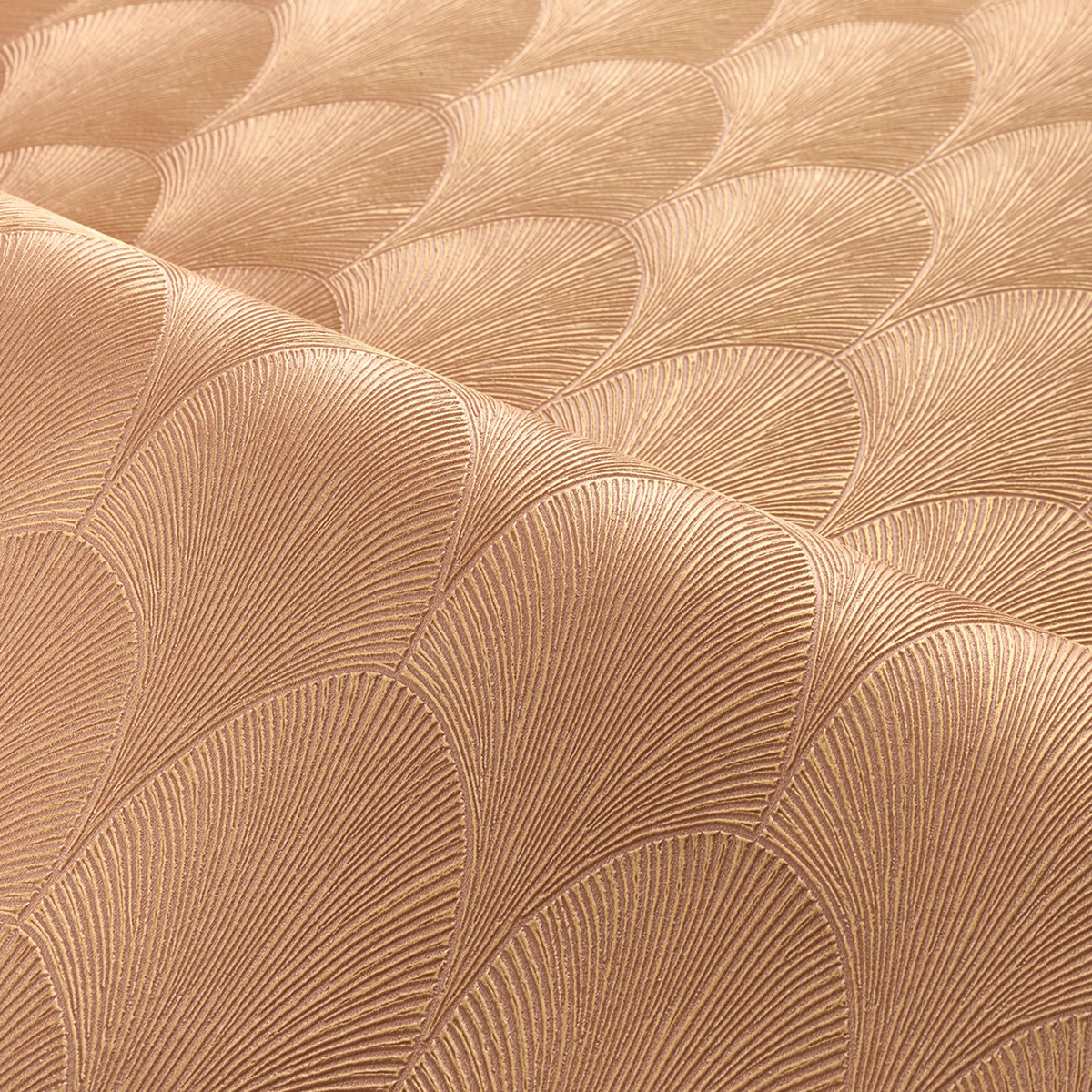 Papier peint Art Déco Tourmaline vieux rose doré - Métal de Casamance AMBV | Réf. CAS-75781630