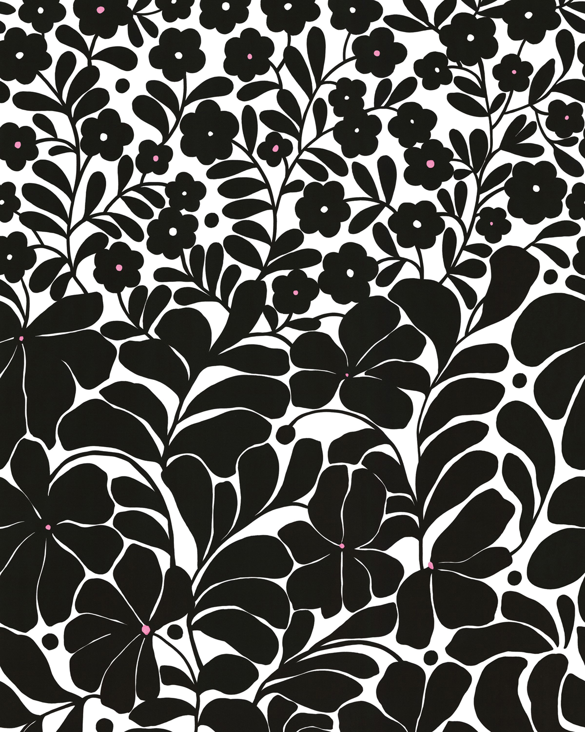 Papier peint panoramique Floral Graphique Blooming noir blanc S 200X250 - Pimp My Wall de Casélio | Réf. PMW104849005