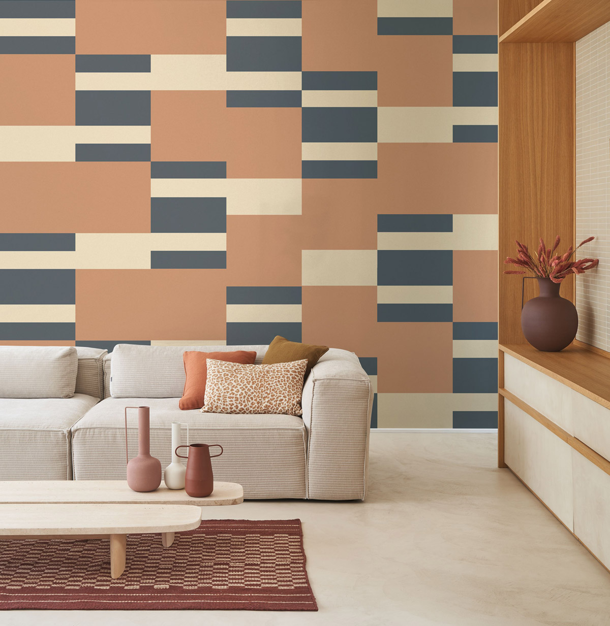 Papier peint Géométrie Mix terracotta - Color Game de Casadéco | Réf. GAME200663333