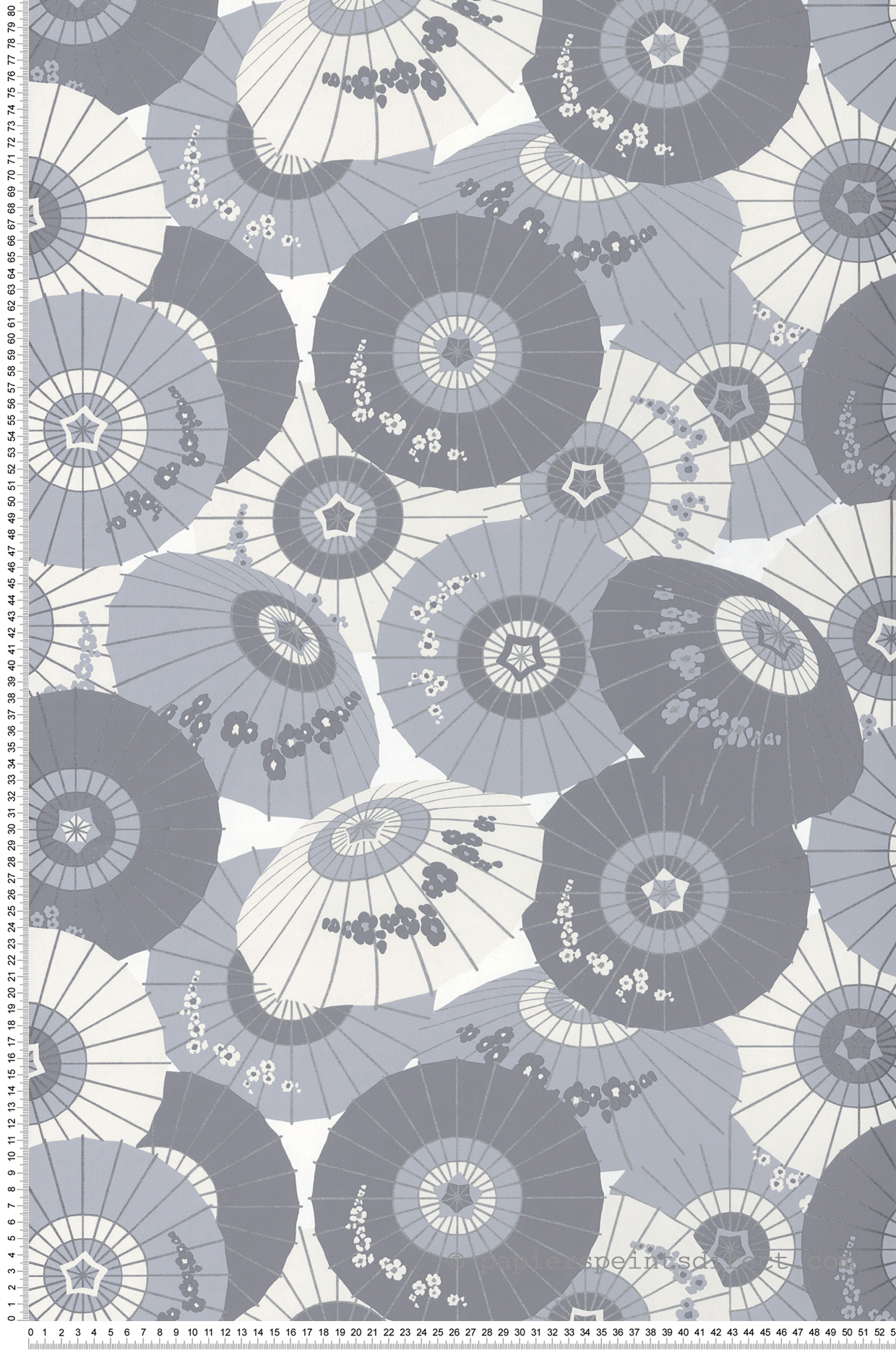 Papier peint Ombrelle Wagaza gris - Hanami de Casélio | Réf. HAN100329133