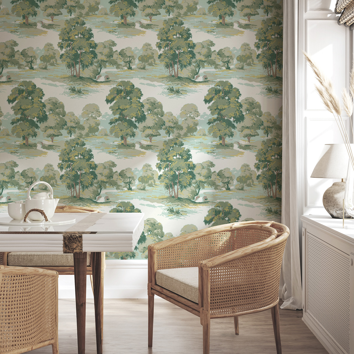 Papier peint Forêt Paysage Sherwood vert - Beaux Arts de Lutèce AMB1| Réf. LTC-M1829