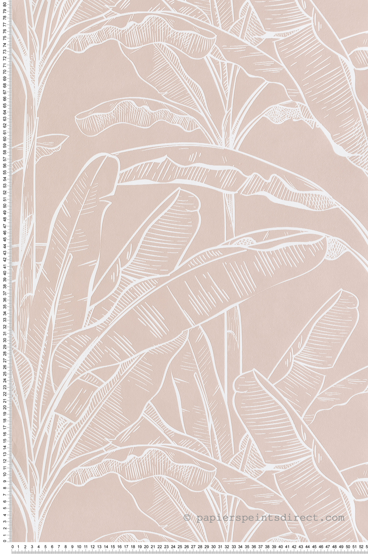 Papier peint Feuille Bananier rose chair nacré - Les Essentiels de Lutèce | Réf. LTC-11250805