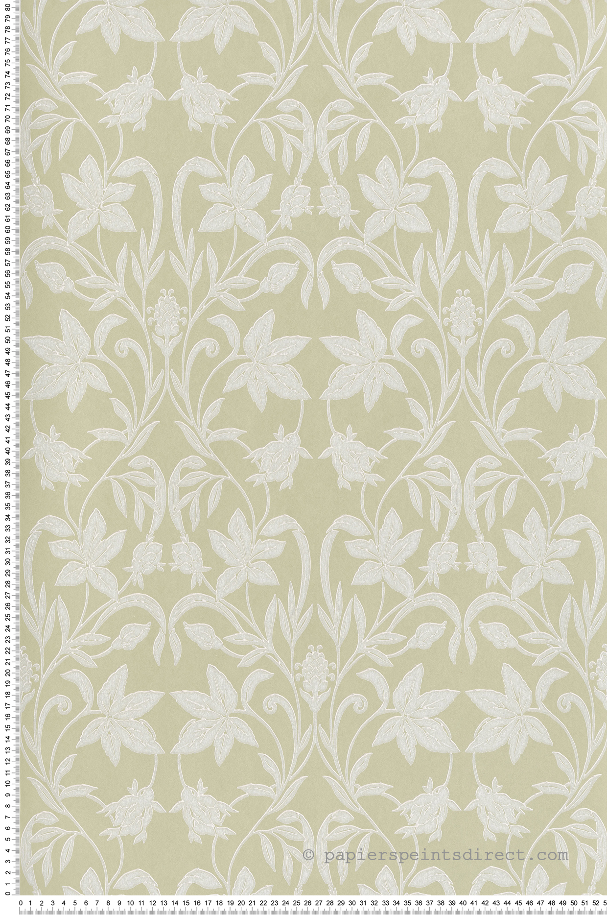 Papier peint Feuille Style Anglais Primrose vert pistache - Heritage de Casadéco | Réf. HETA201237245