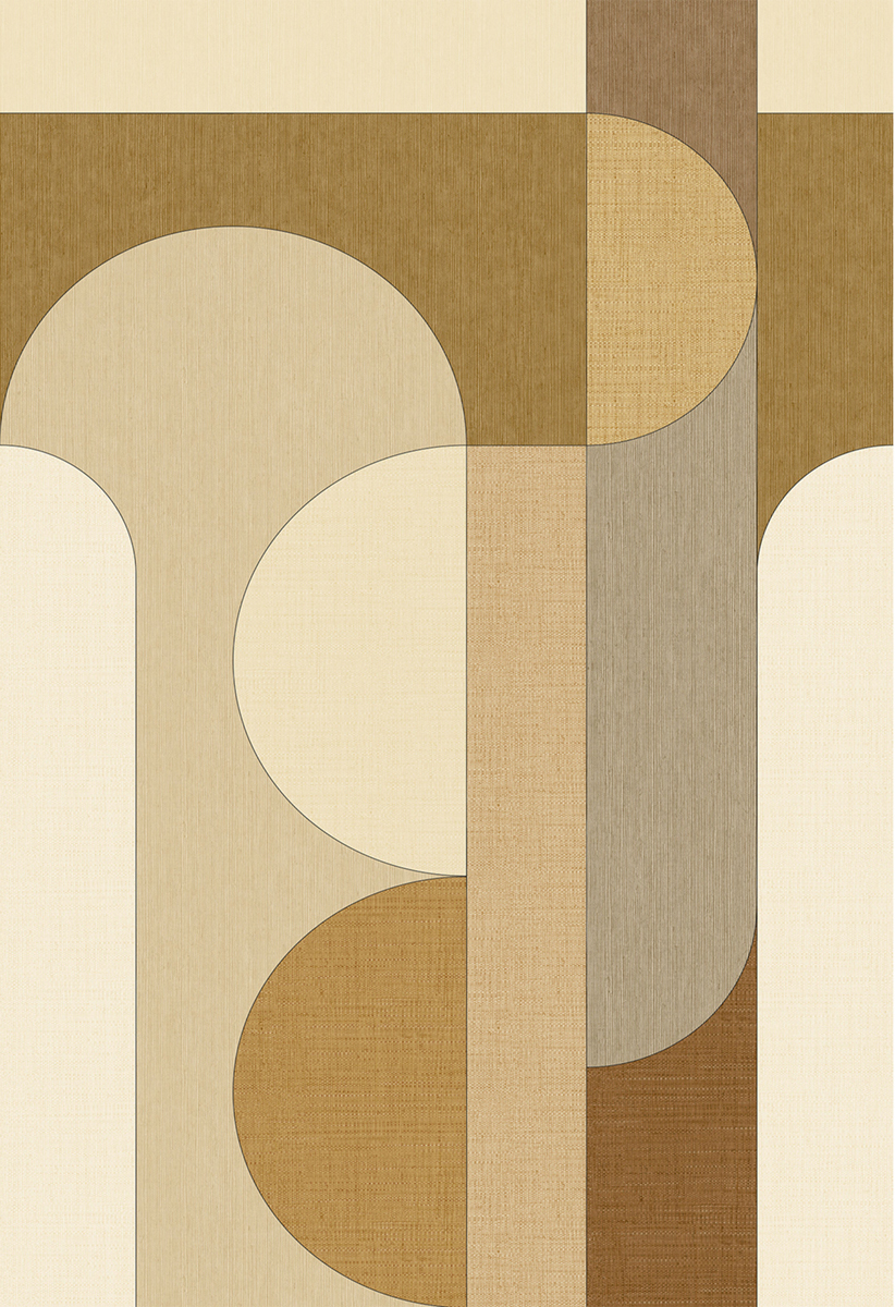 Papier peint panoramique Tissage Graphique beige L 212 X 310 - Matières de Casélio | Réf. MMT106032027