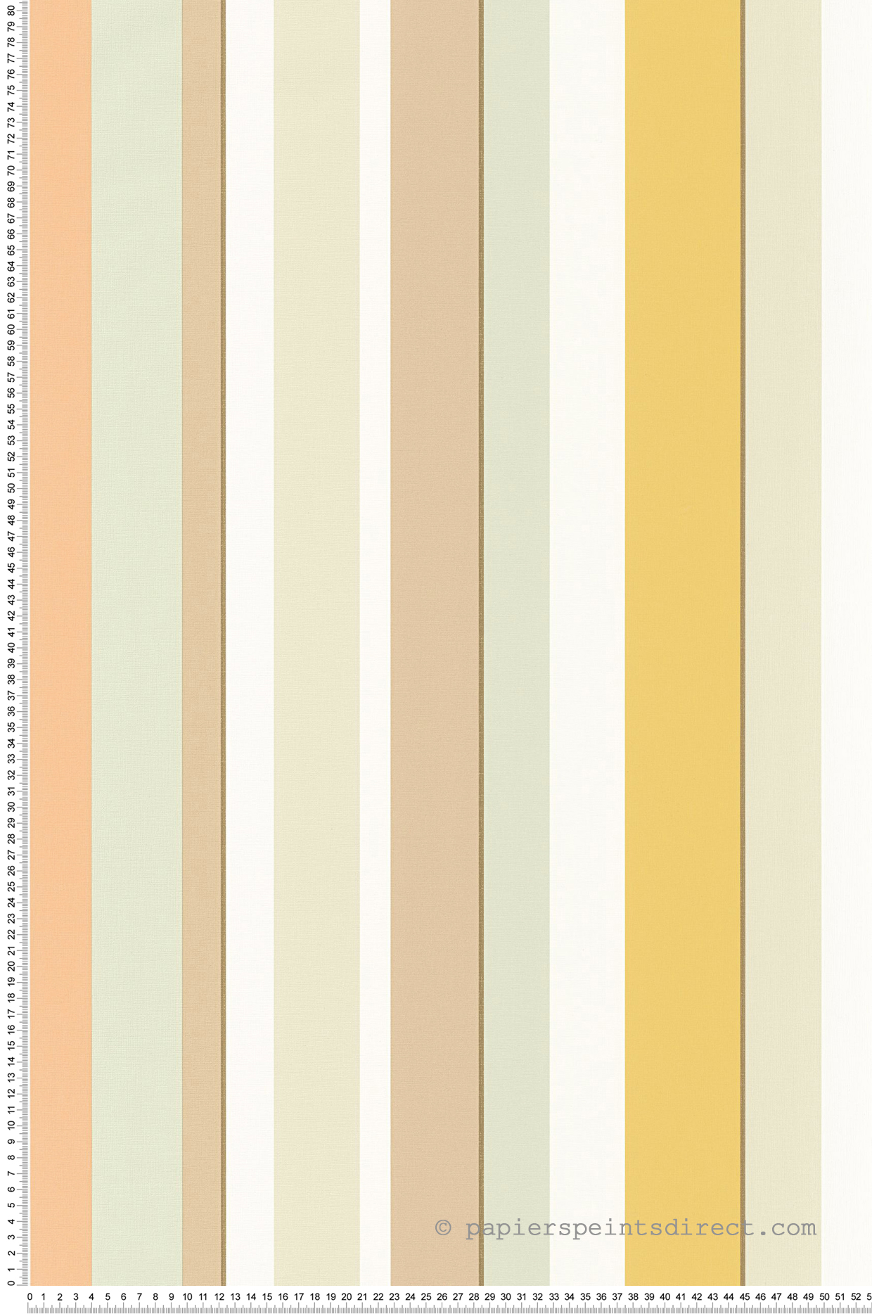 Papier peint Rayure Venice Beach jaune vert doré - California de Casadéco | Réf. CALF88832727