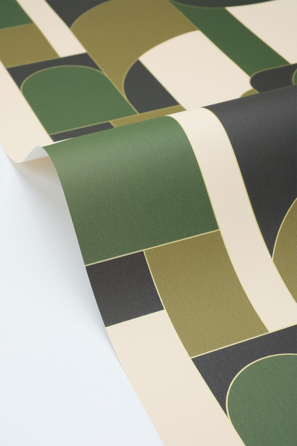 Papier peint Design Géométrie Achille olive doré - Maison Siméon de Casélio VAGUE | Réf. MSI107390463