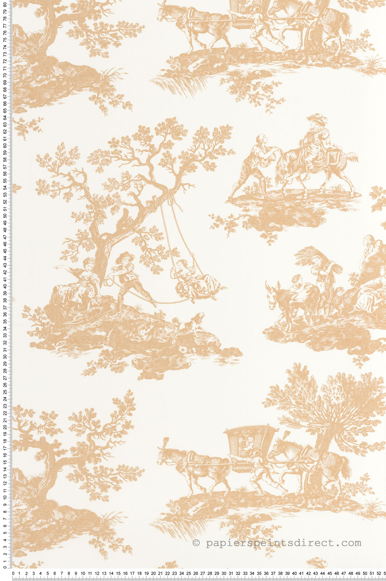 Papier peint Classique Cadence beige - Les Belles Toiles De Jouy 2 de Casadéco | Réf. BTJD201691313