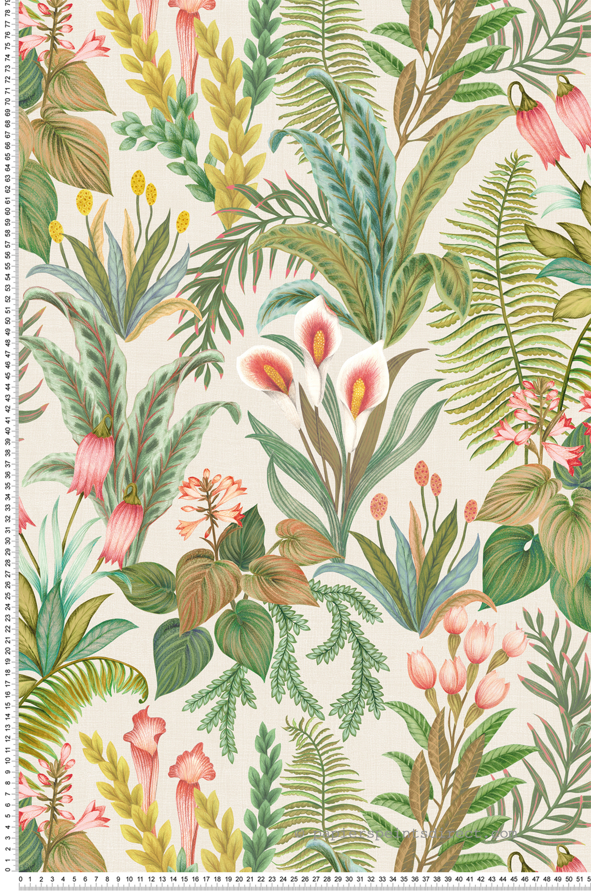 Papier peint Feuillage Fleur Calla Lily vert rose - Rhapsody d'Osborne & Little | Réf. OSB-W7812-04