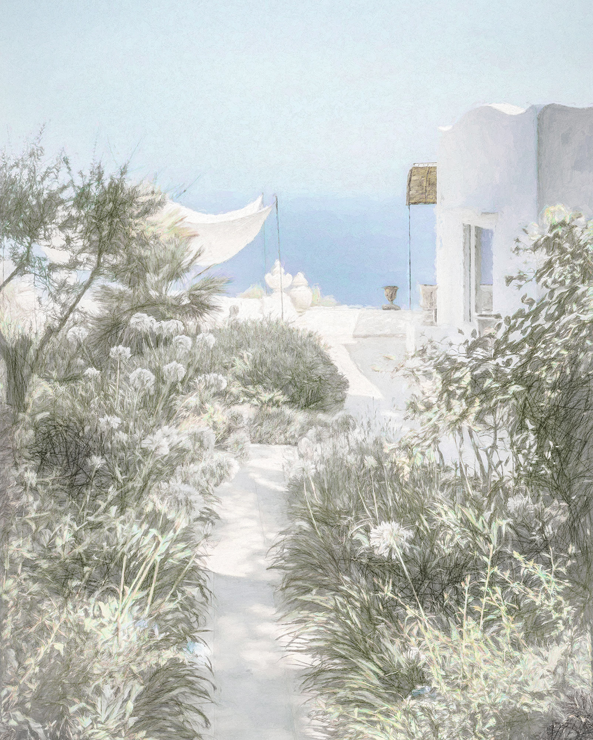 Papier peint panoramique Paysage Côte d'Azur  - Papier peint Komar Le Jardin