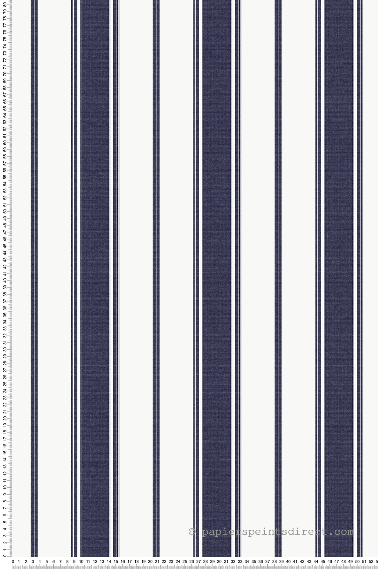 Papier peint Rayure Héritage bleu marine - Jeux de Rayures 3 de Lutèce | Réf. LTC-G68065